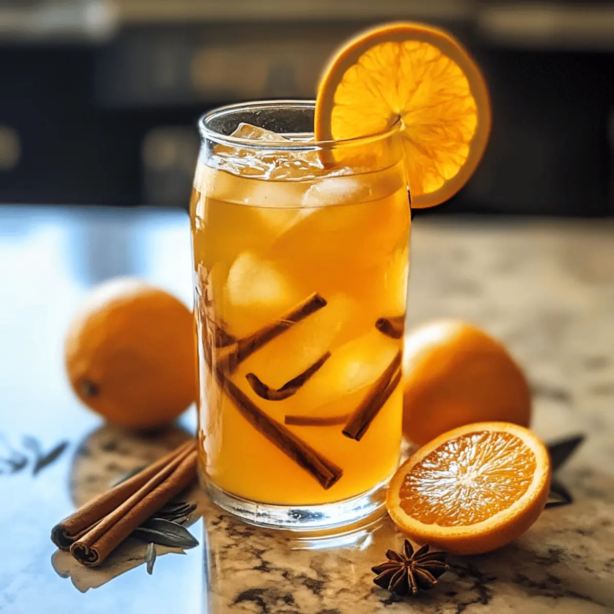 Einfache Orange Zimt Eistee für heiße Sommertage
