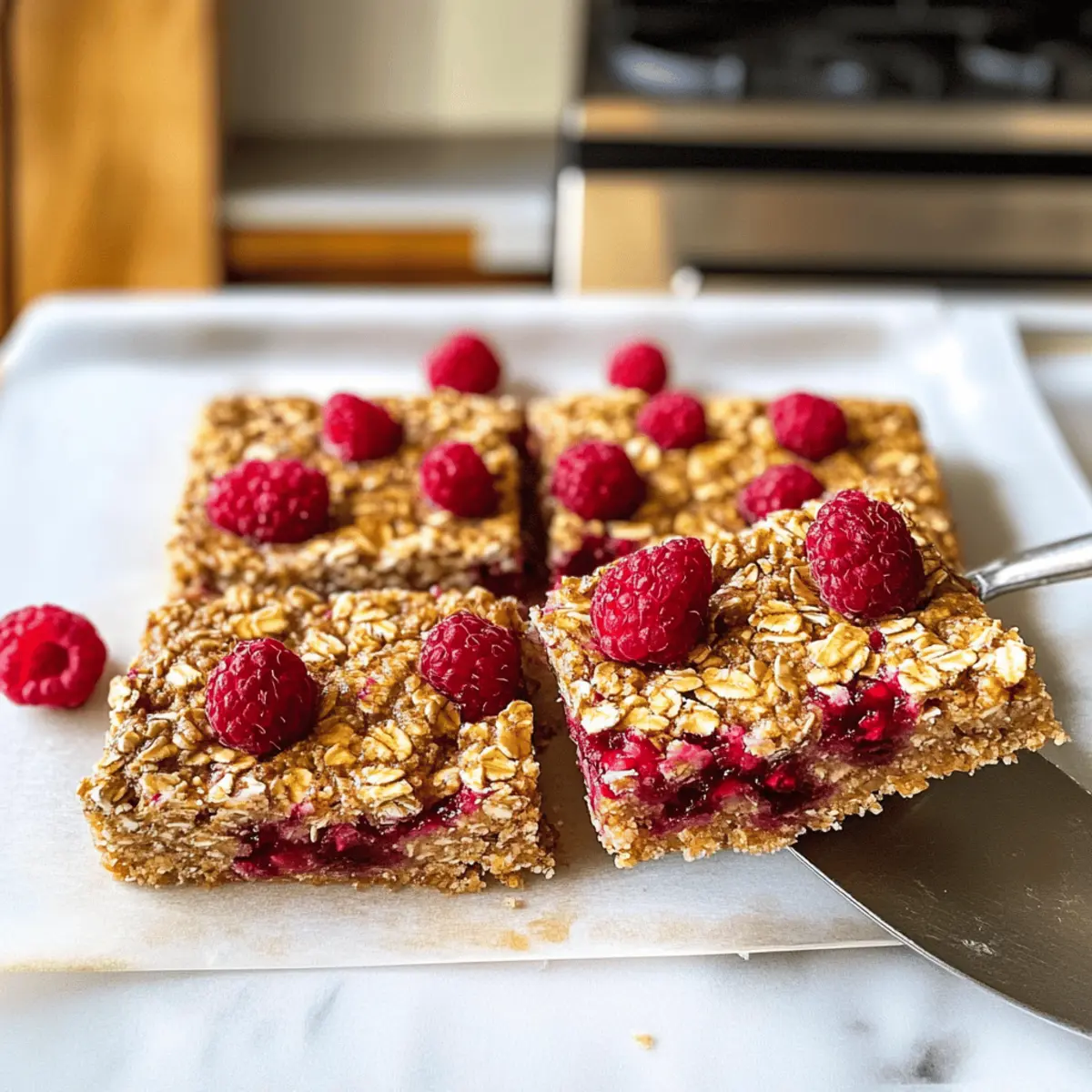 Bananen-Haferflocken-Riegel mit Himbeeren Rezept