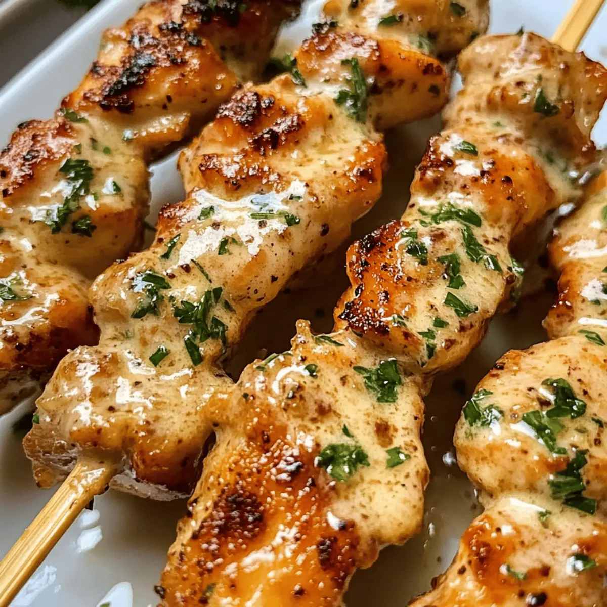 Ranch Knoblauch Parmesan Hähnchen Spieße für jeden Anlass