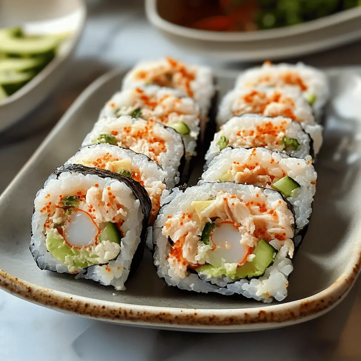 Scharfe Krabbenrolle für Sushi-Neulinge