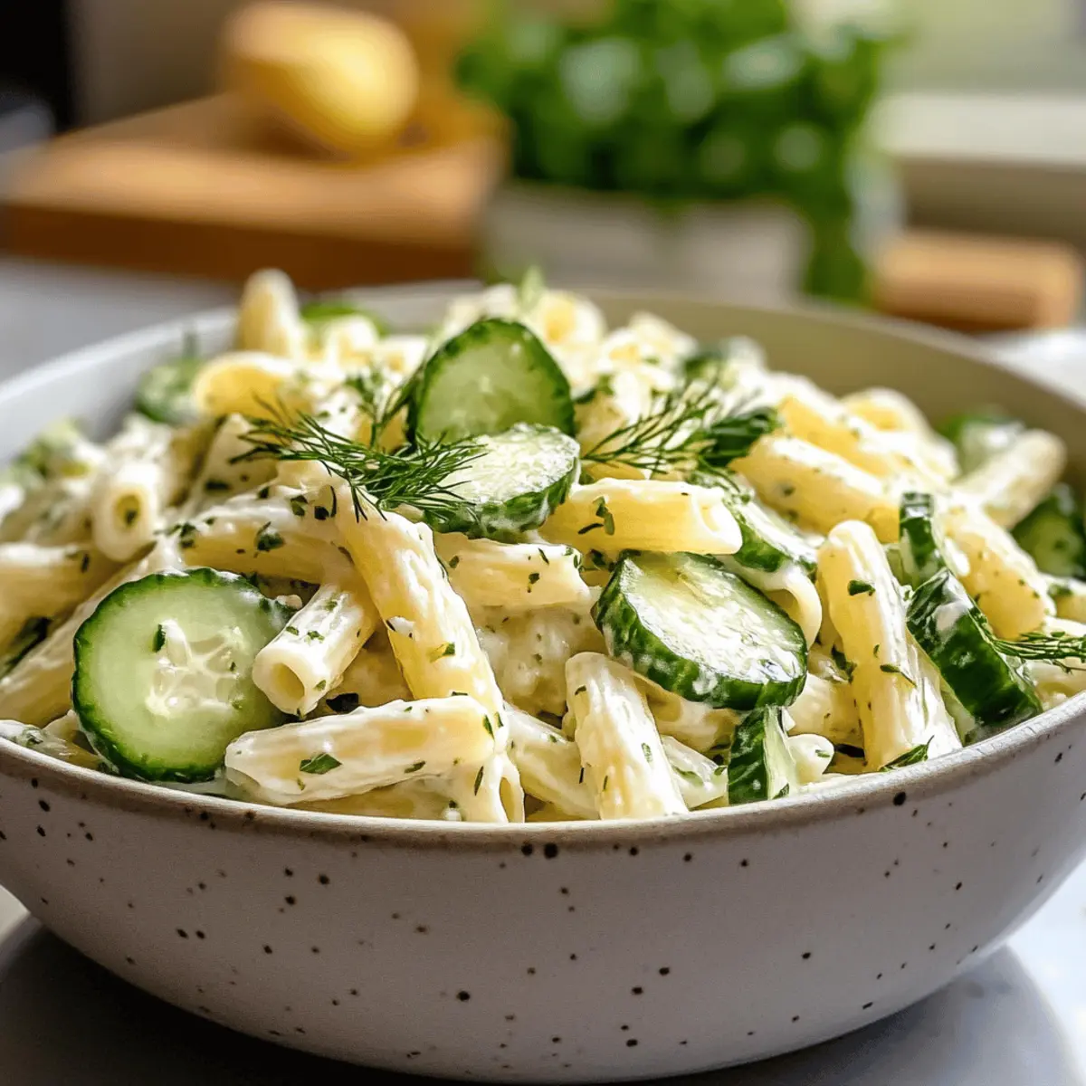 Gesunder Gurken-Pasta-Salat für heiße Sommertage