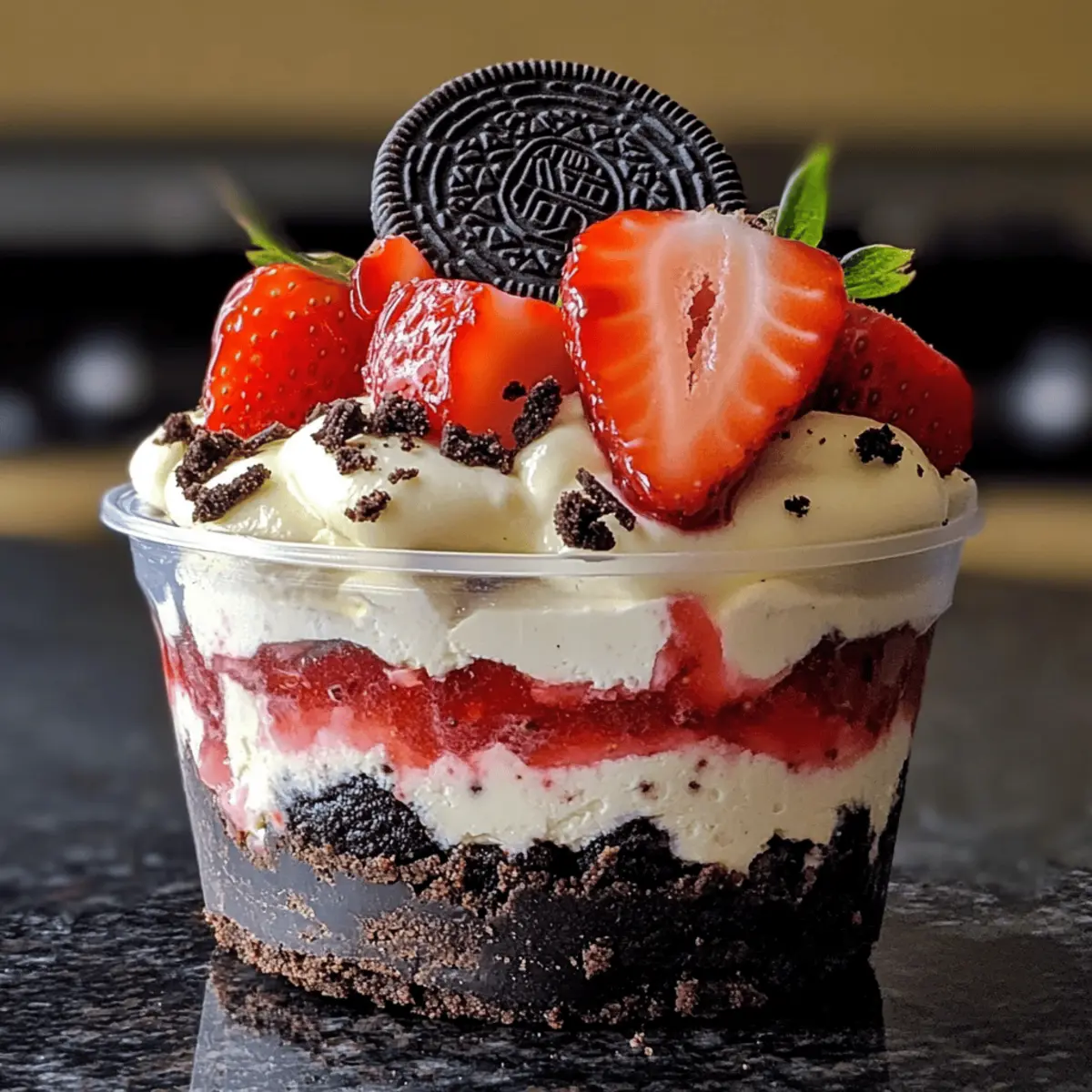 Erdbeer Oreo Käsekuchen Becher leicht gemacht