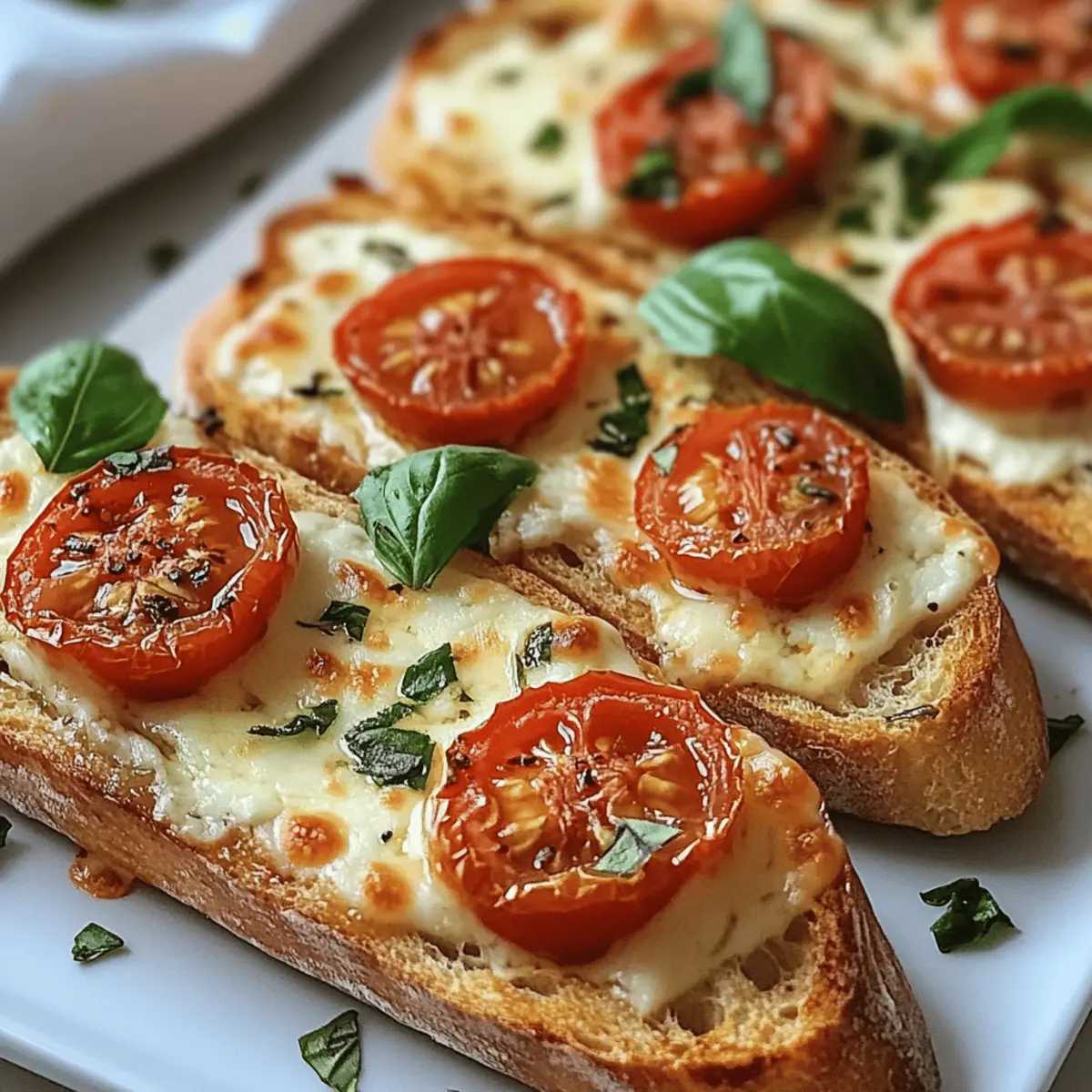 Baguettscheiben mit Tomaten & Mozzarella überbacken genießen