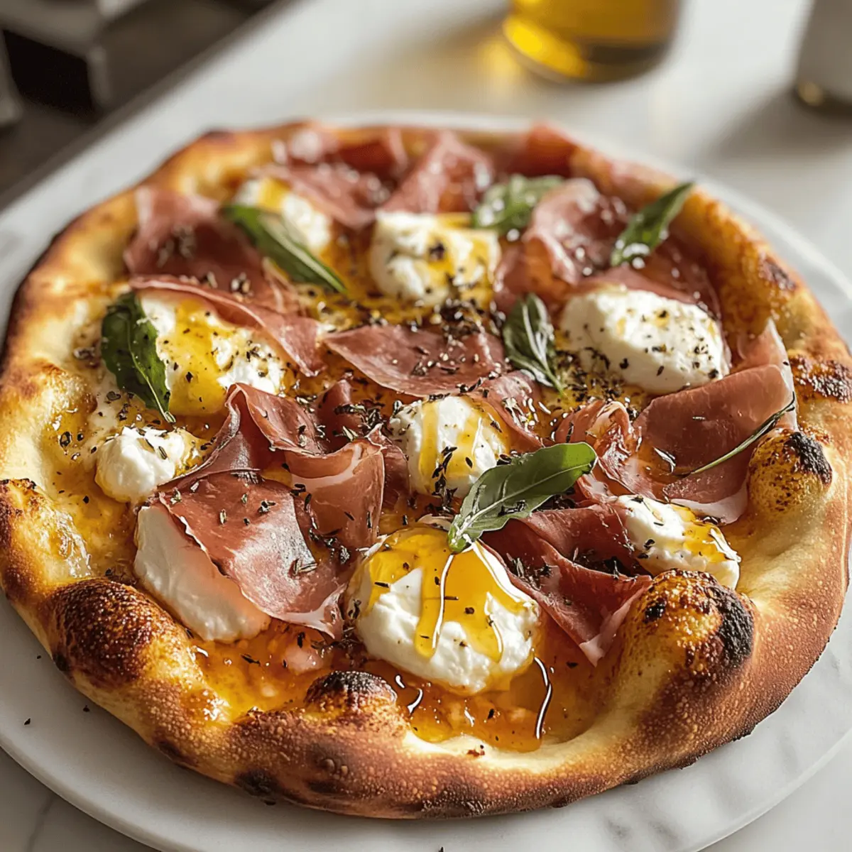 Prosciutto und Honig Burrata Pizza: Ein Genussmoment