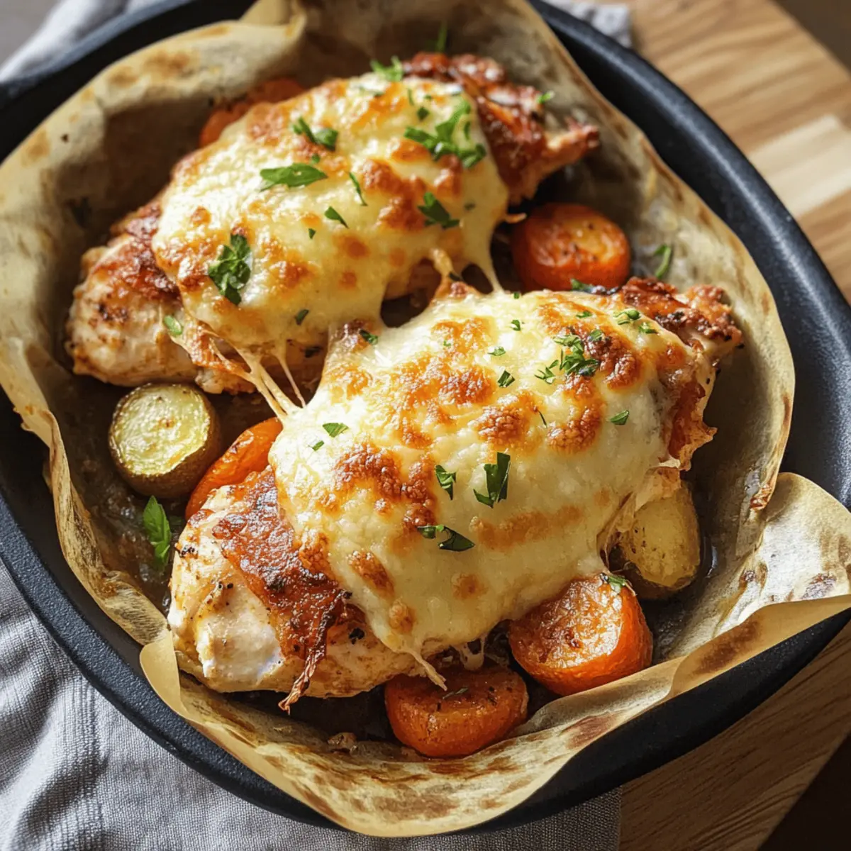 Käse-Hühnchen Schiffchen mit leckerer Yogurtmarinade