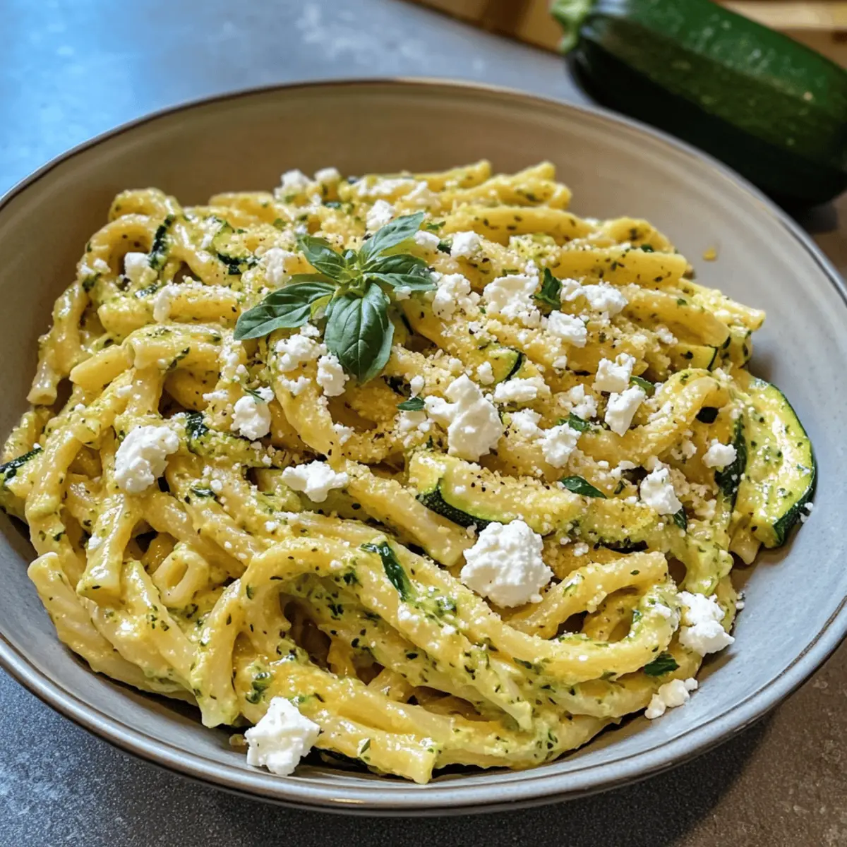 Pasta in Zucchini-Sauce für schnelles Wohlfühlessen