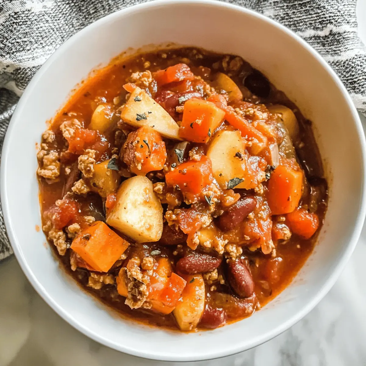 Herzhaftes Truthahn Apfel Chili für herbstliche Abende