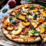Käse Prosciutto Pfirsich Pizza