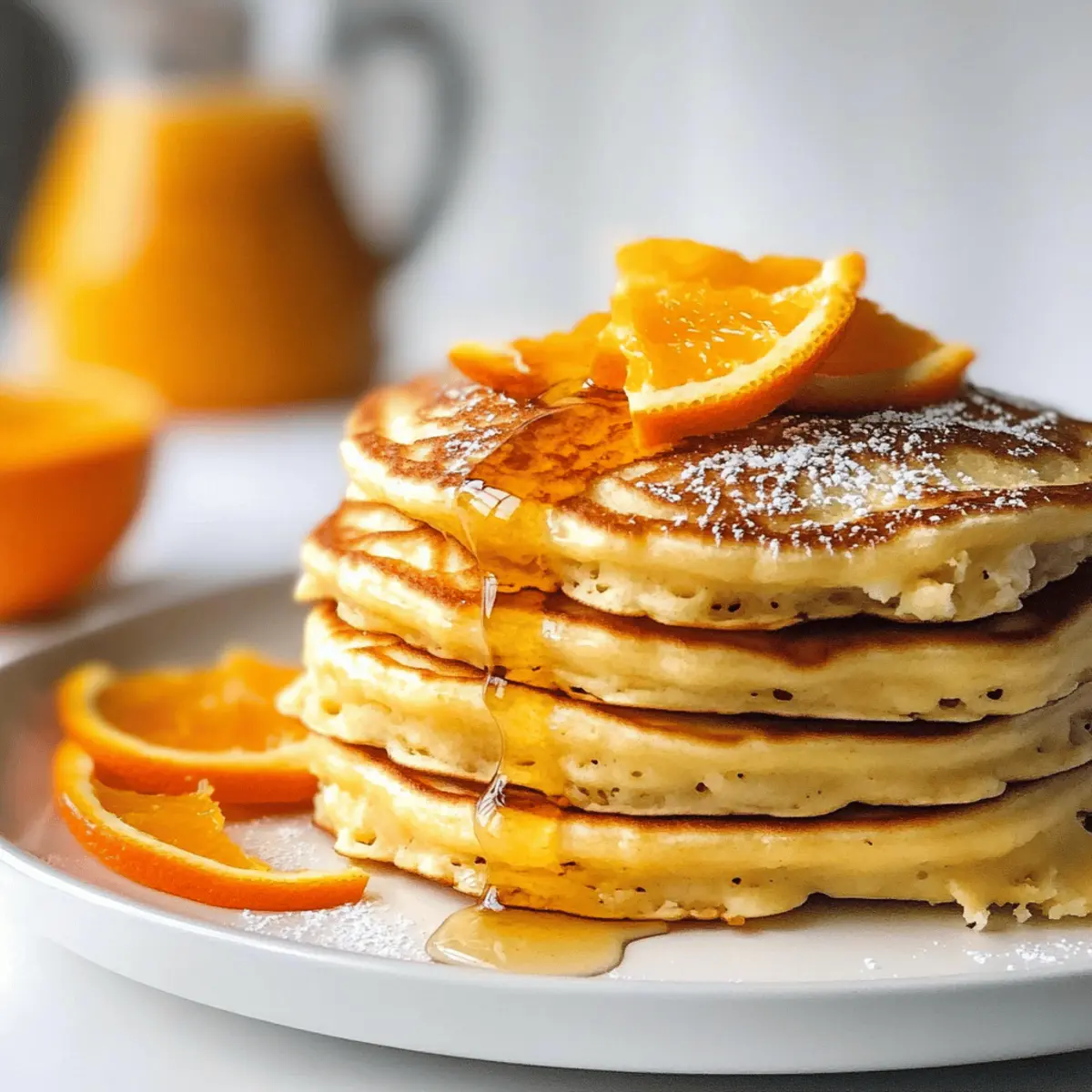Orangenpfannkuchen mit Ricotta und cremigem Sirup