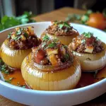 Griechische gefüllte Zwiebeln