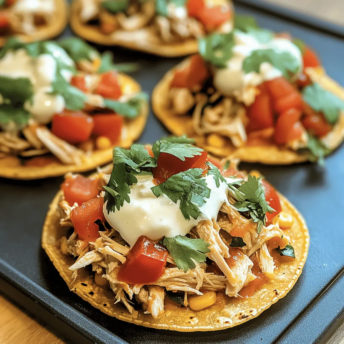 Rotisserie-Hähnchen-Tostadas schnell und einfach