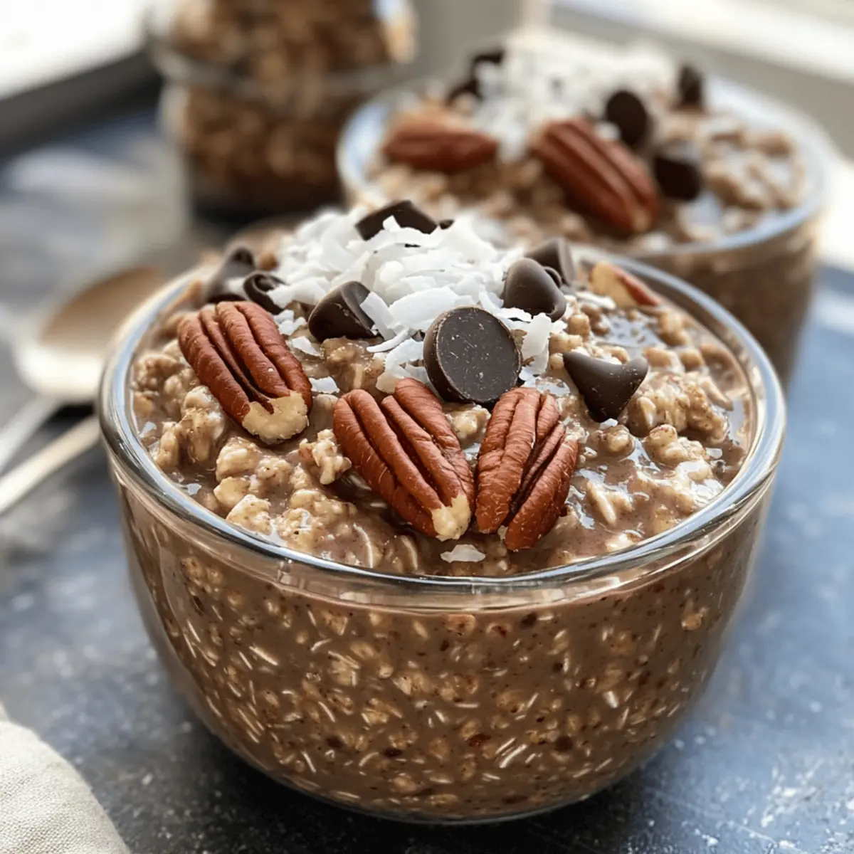 Deutsche Schokoladen Übernacht-Haferflocken ganz einfach