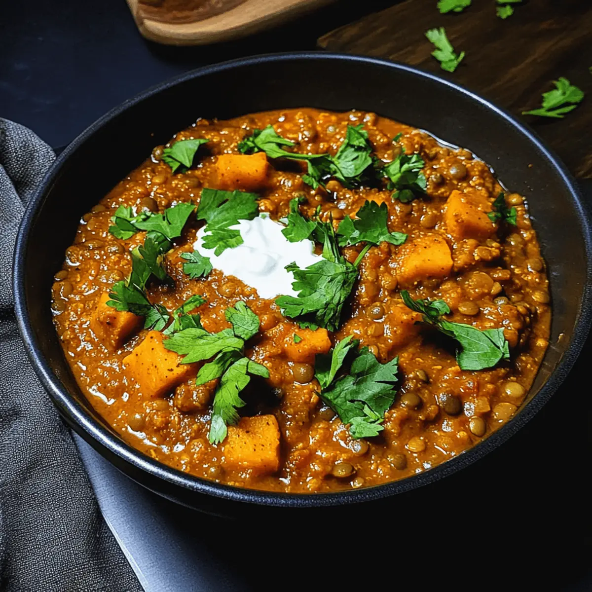 Linsen-Kürbis-Chili mit Kokos für gemütliche Abende