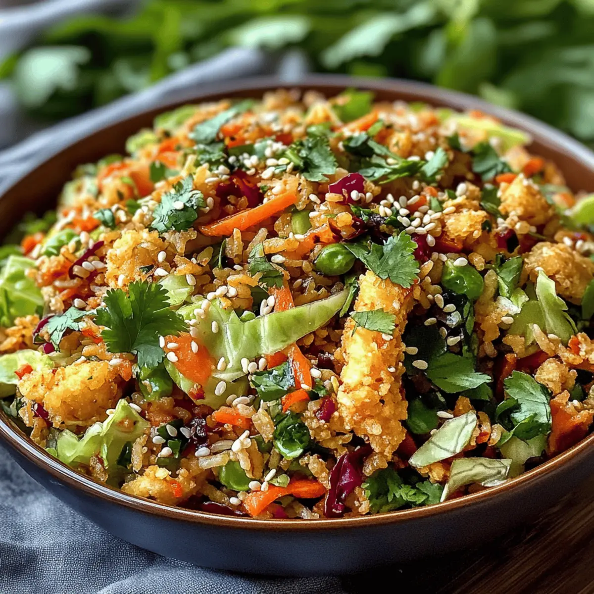 Knuspriger Reissalat für frische Geschmacksexplosion