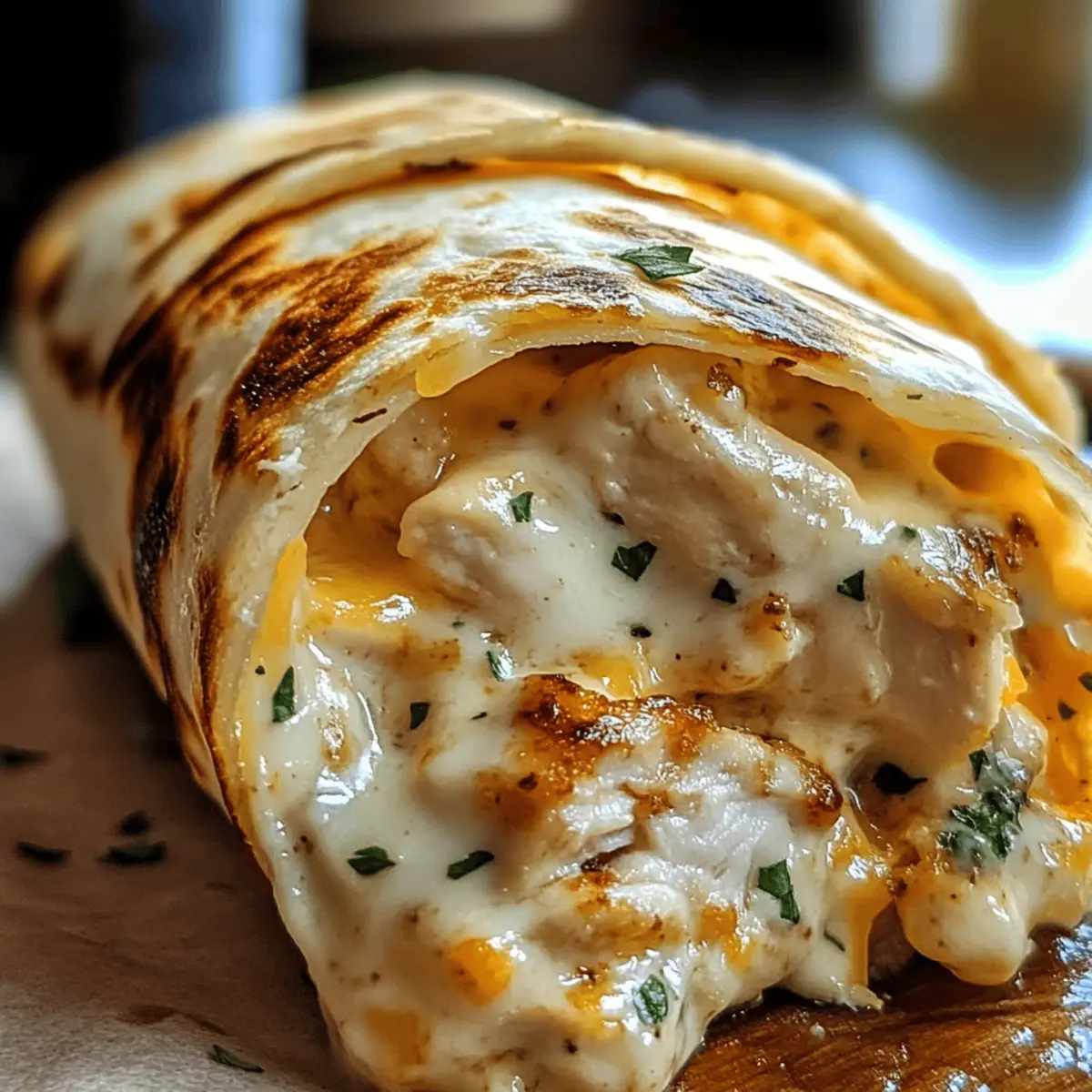 Schnelle Käse-Knoblauch-Hähnchen-Wraps für jeden Tag