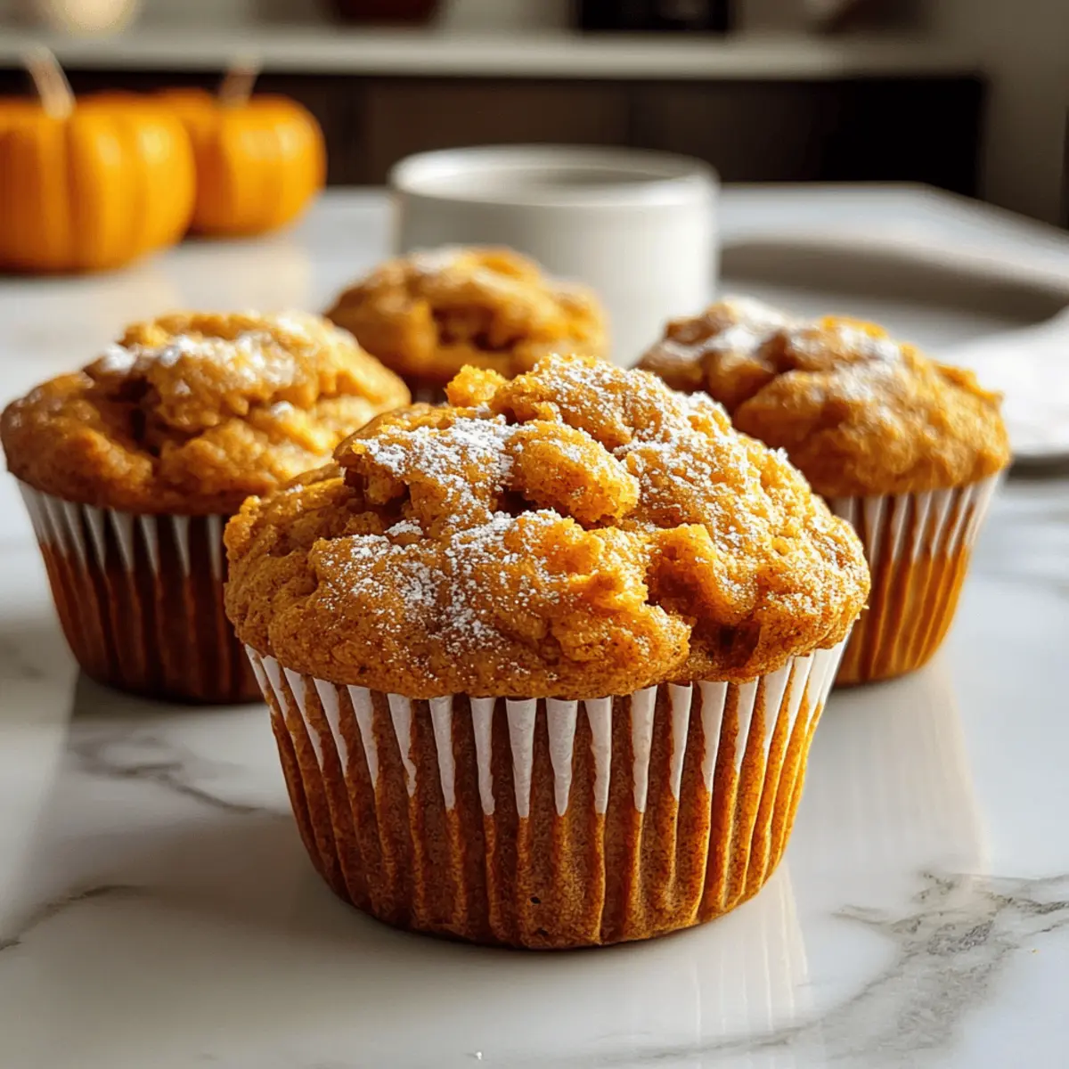 Gewürzte gebackene Kürbis-Muffins für den Herbst