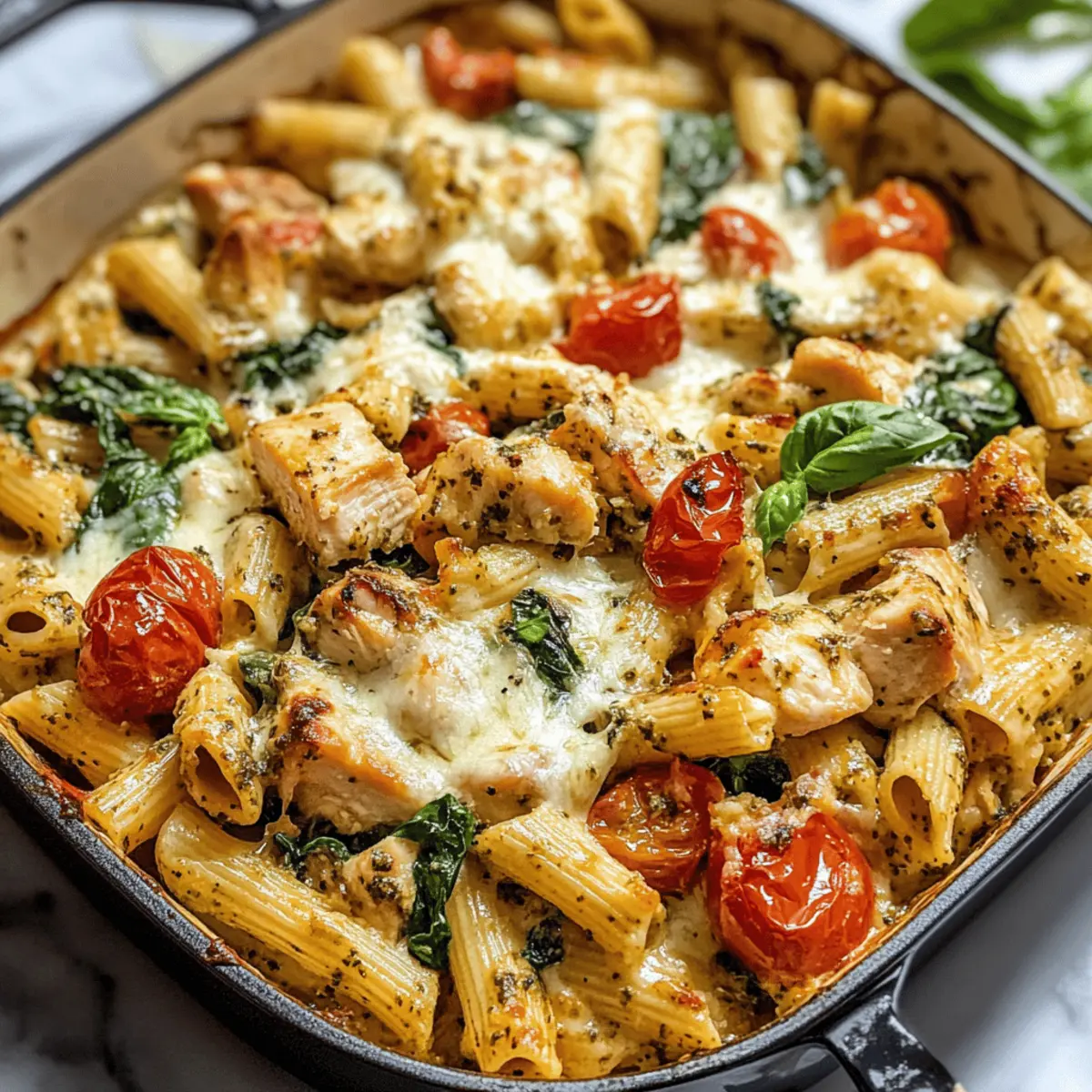 Pesto Hähnchen Nudeln Auflauf für die ganze Familie