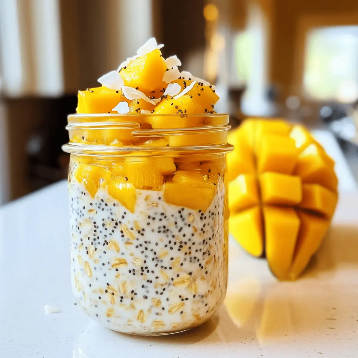 Mango Kokosnuss Übernacht Haferflocken für den perfekten Start