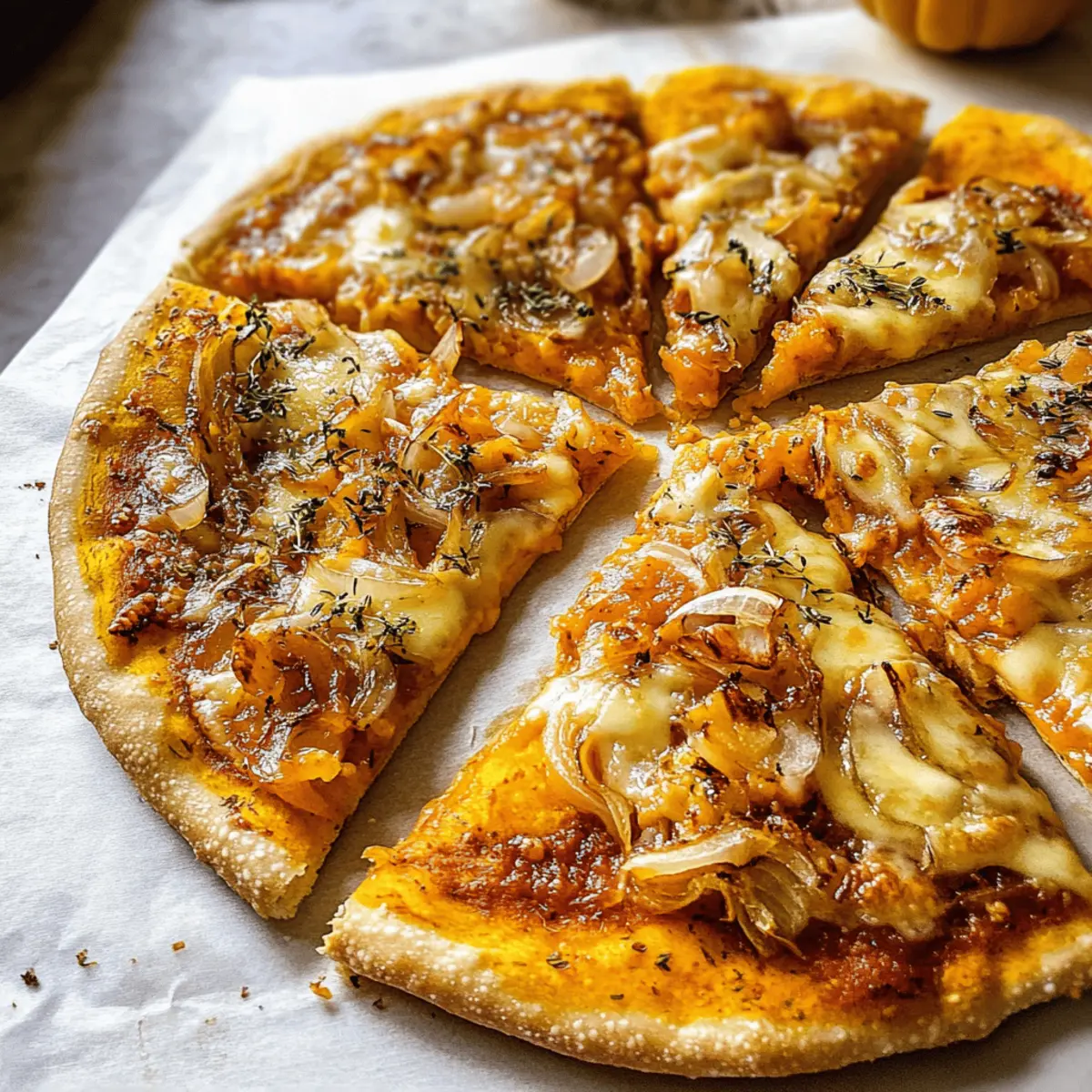5 Zutaten Kürbis und Gouda Pizza für den Herbst
