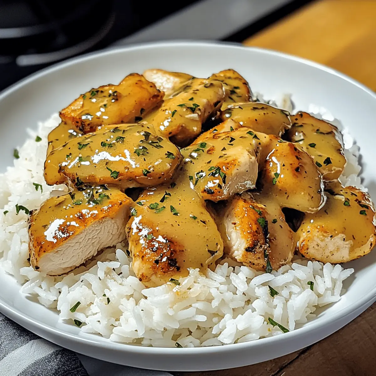 Honig Senf Hähnchen mit Reis: Schnelles Familiengericht