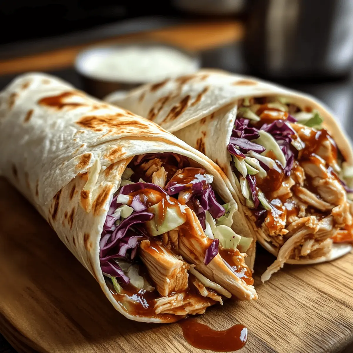 BBQ Hähnchen Coleslaw Wraps für jeden Tag