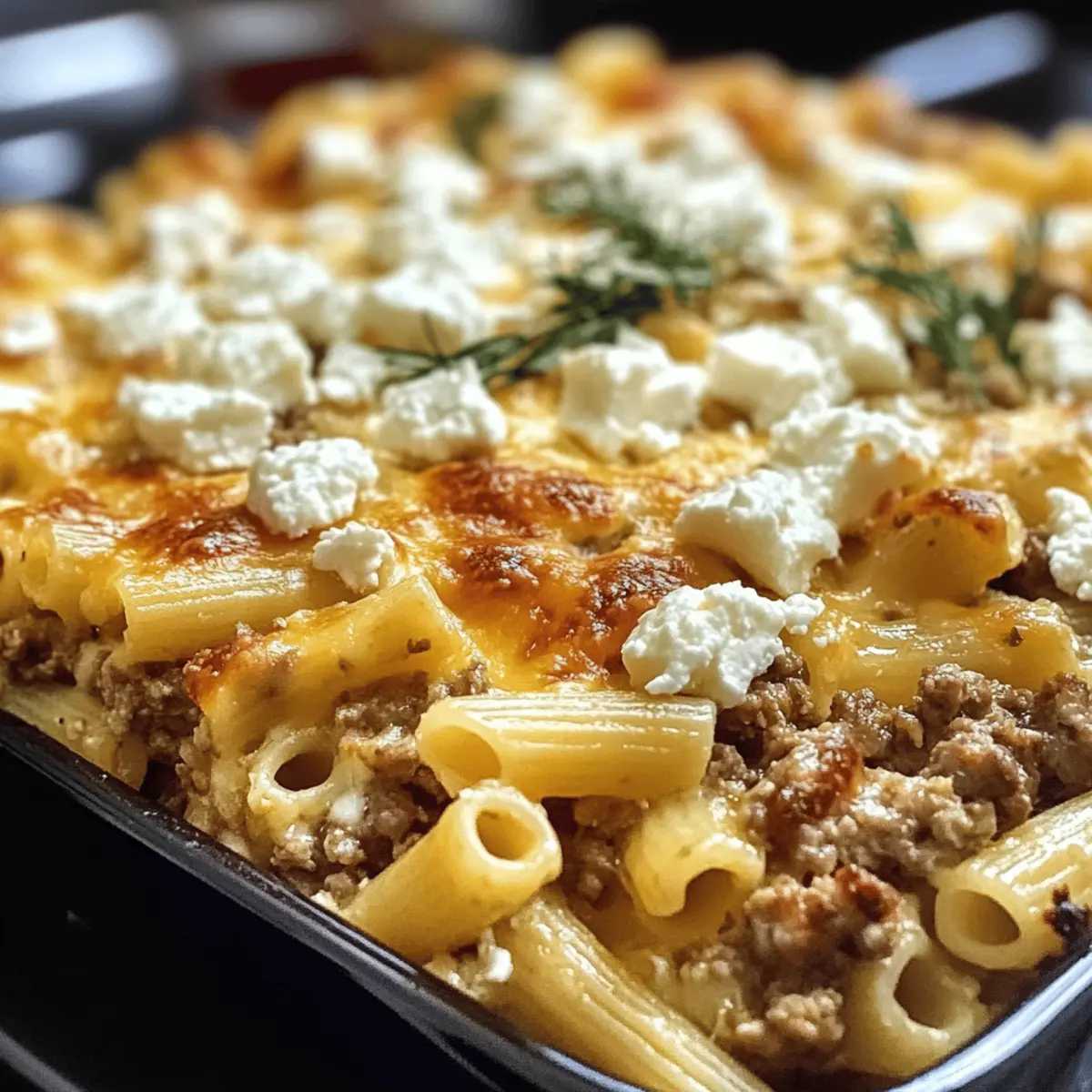 Griechischer Nudel-Auflauf mit Feta und Hackfleisch genießen