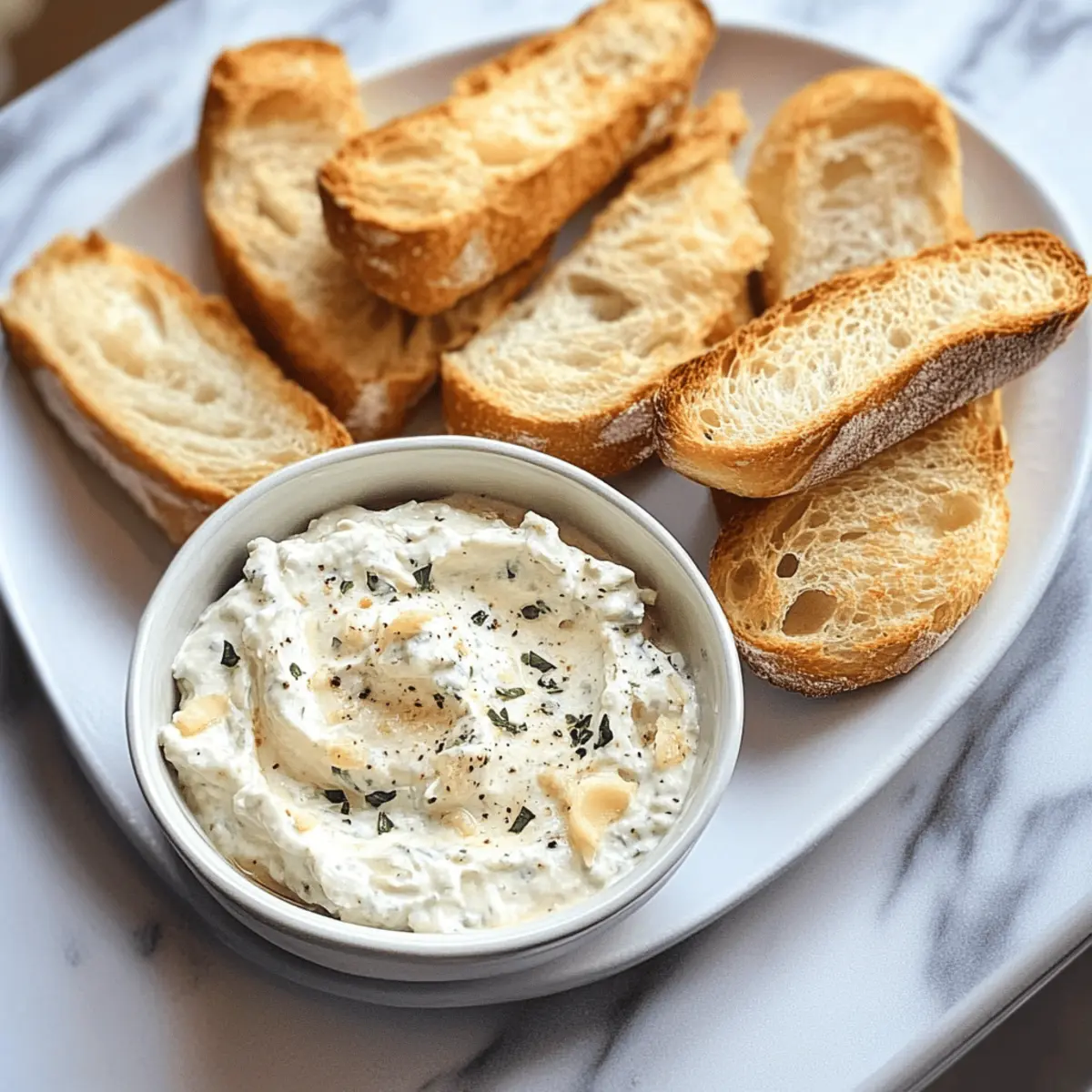 Caesar-Salat als Dip mit knusprigem Baguette