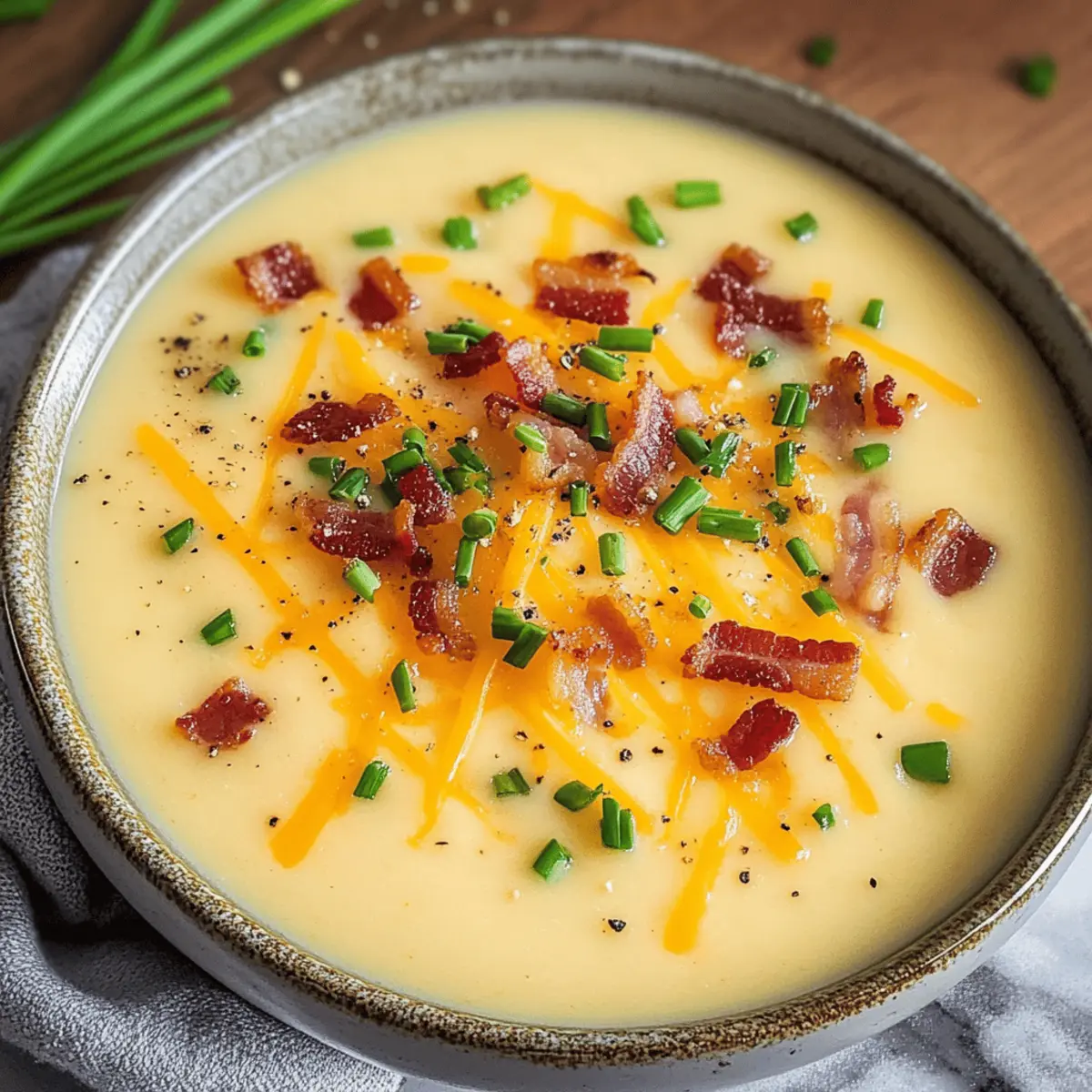 Herzhafter Cheddar Knoblauch Kräuter Kartoffelsuppe