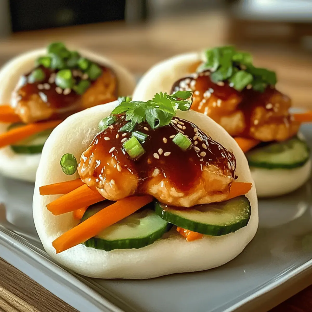 Koreanische Hühnchen Bao Brötchen für Zuhause