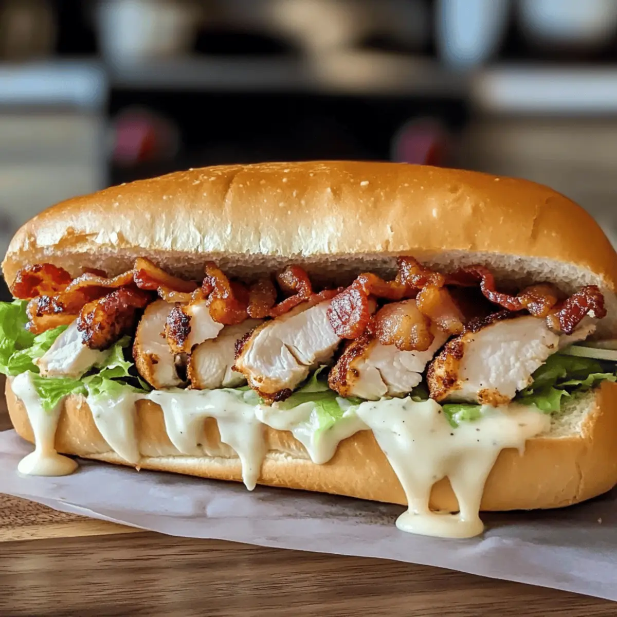 Hähnchen-Bacon-Ranch-Sub: Einfach und köstlich