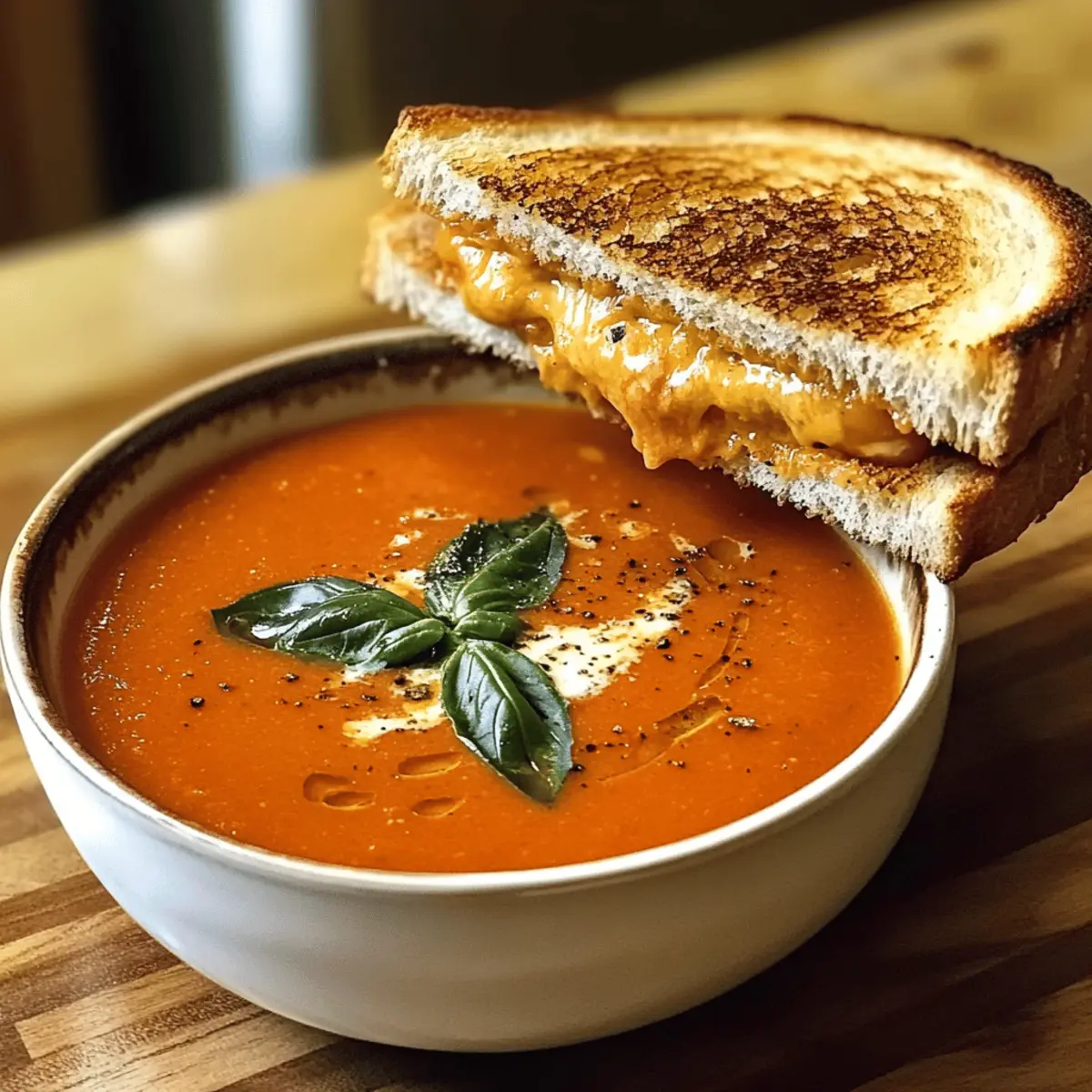 Roasted Tomato Soup und Grilled Cheese Sandwich kombinieren