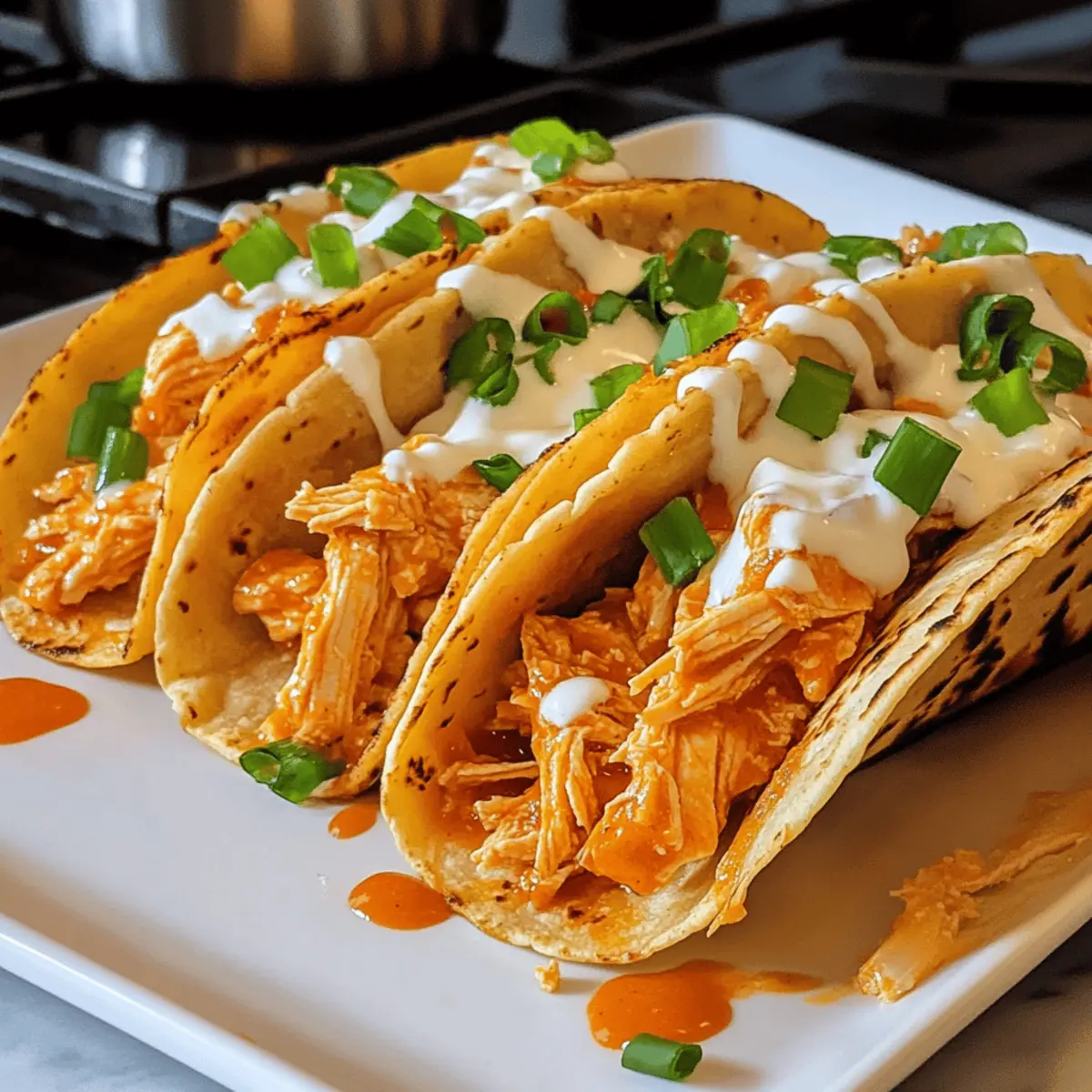 Buffalo-Hühnchen-Tacos mit würziger Füllung