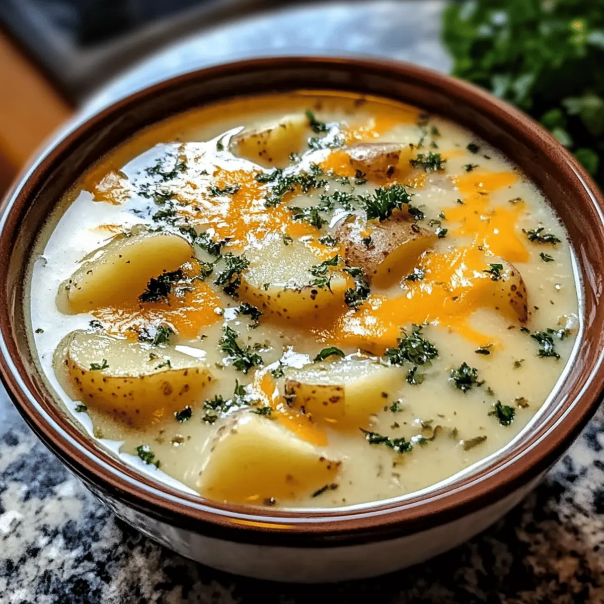 Cheddar-Knoblauch-Kräuter-Kartoffelsuppe Einfach in 30 Minuten