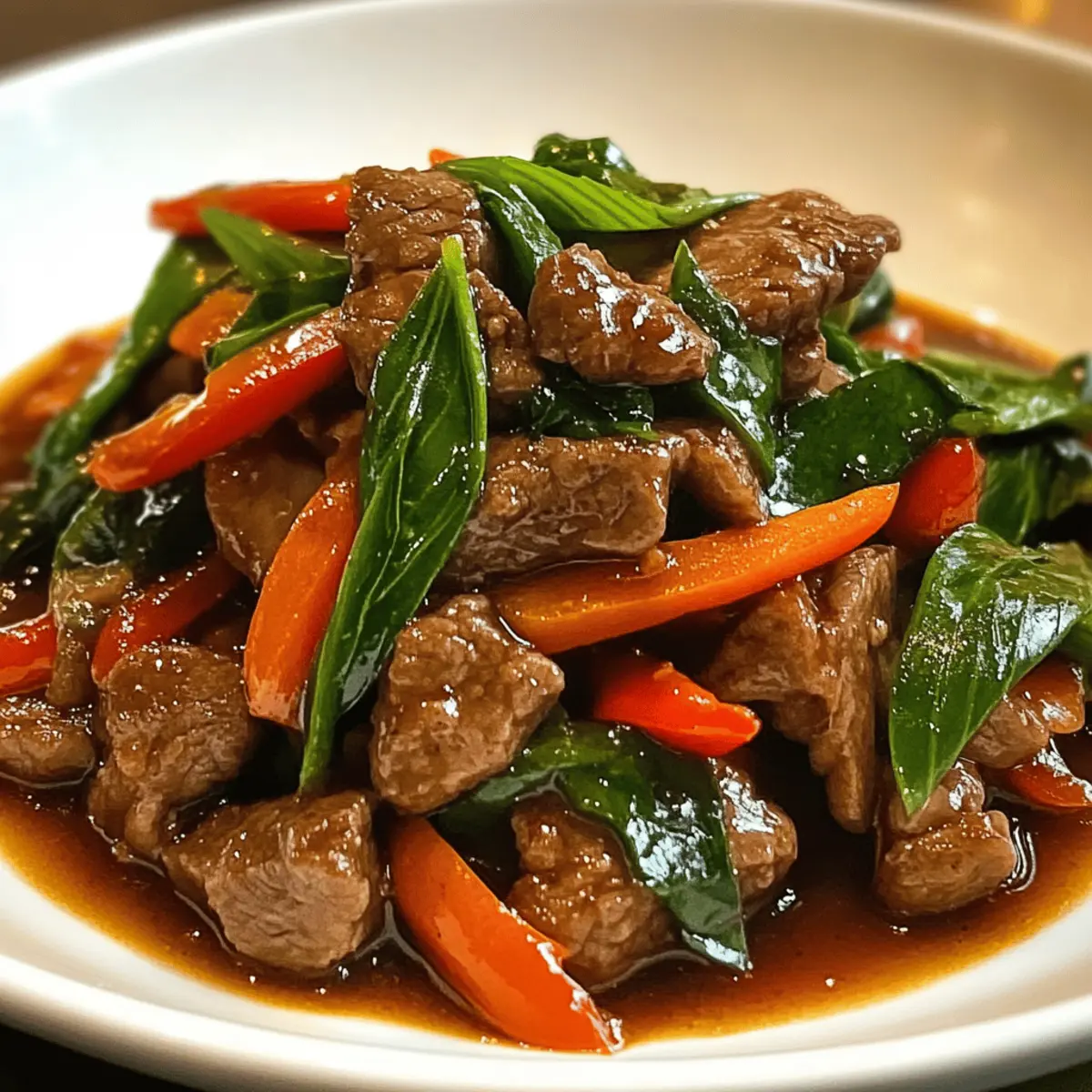 Thai-Basilikum-Rindfleisch-Pfanne für Eilige