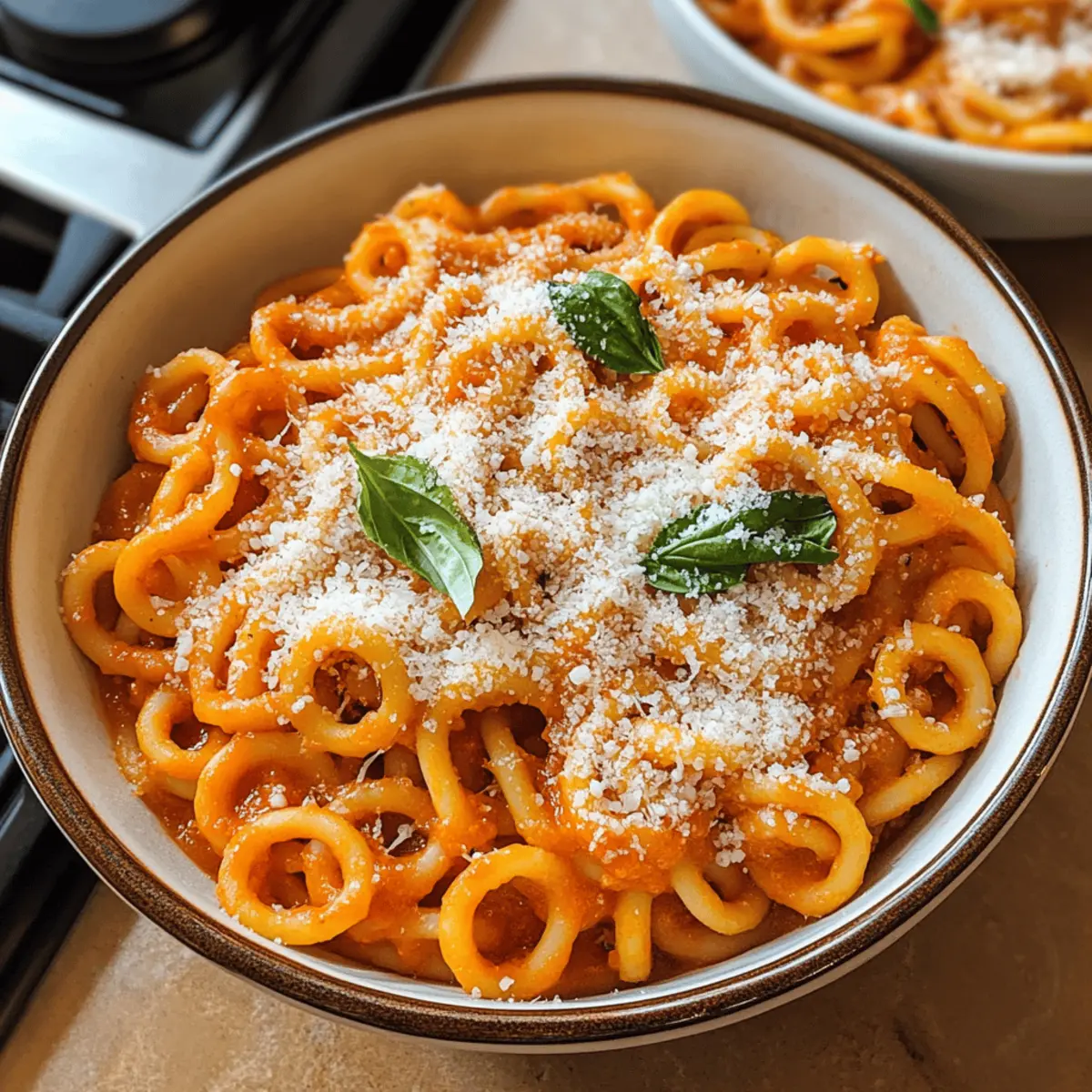 Hausgemachte Spaghetti O's mit cremiger Sauce