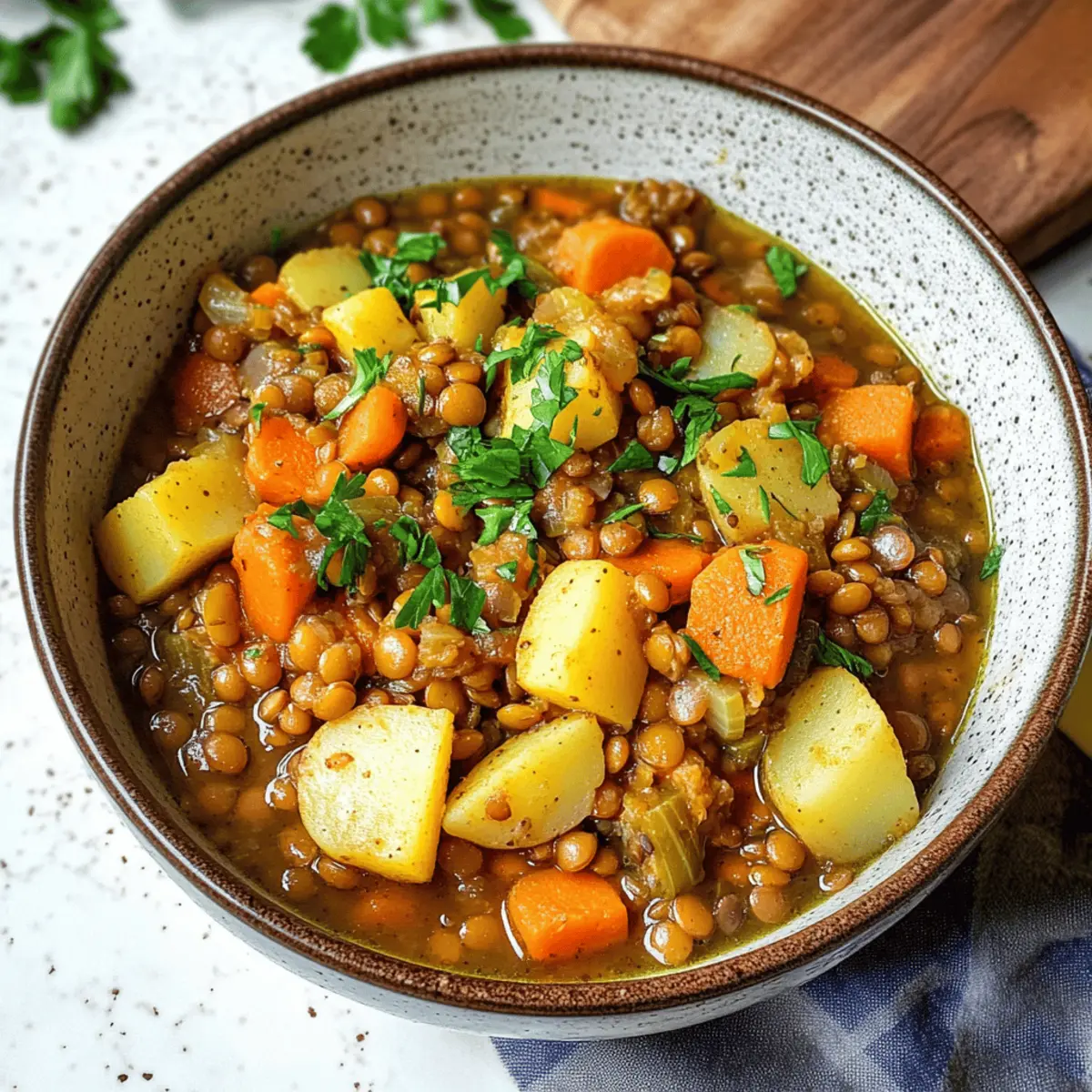 Schneller Linsen Kartoffel Eintopf für jeden Tag