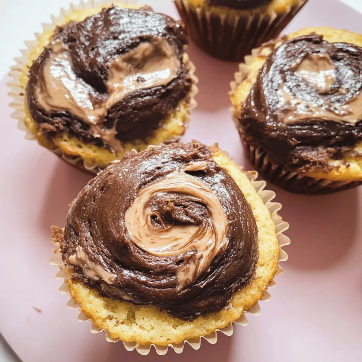 Nutella-Swirl-Muffins mit weichem Kern