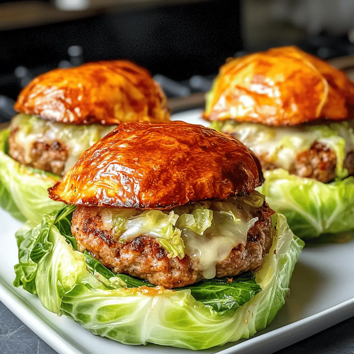Ofen-gebackene Kohl-Burger für gesundes Essen