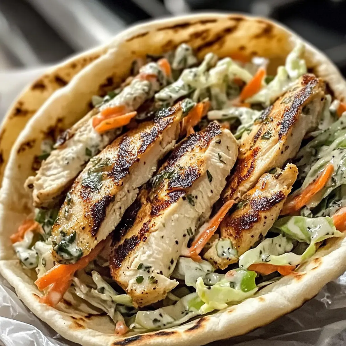 Hühnchen-Pitas mit Kräuter-Ranch-Slaw für jeden Tag