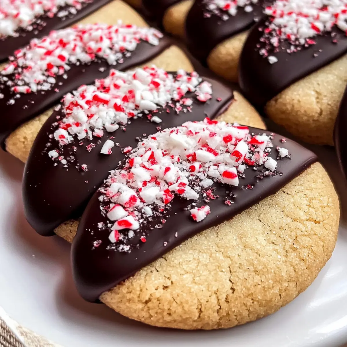 Schokoladenüberzogene Pfefferminz-Zuckerkekse genießen