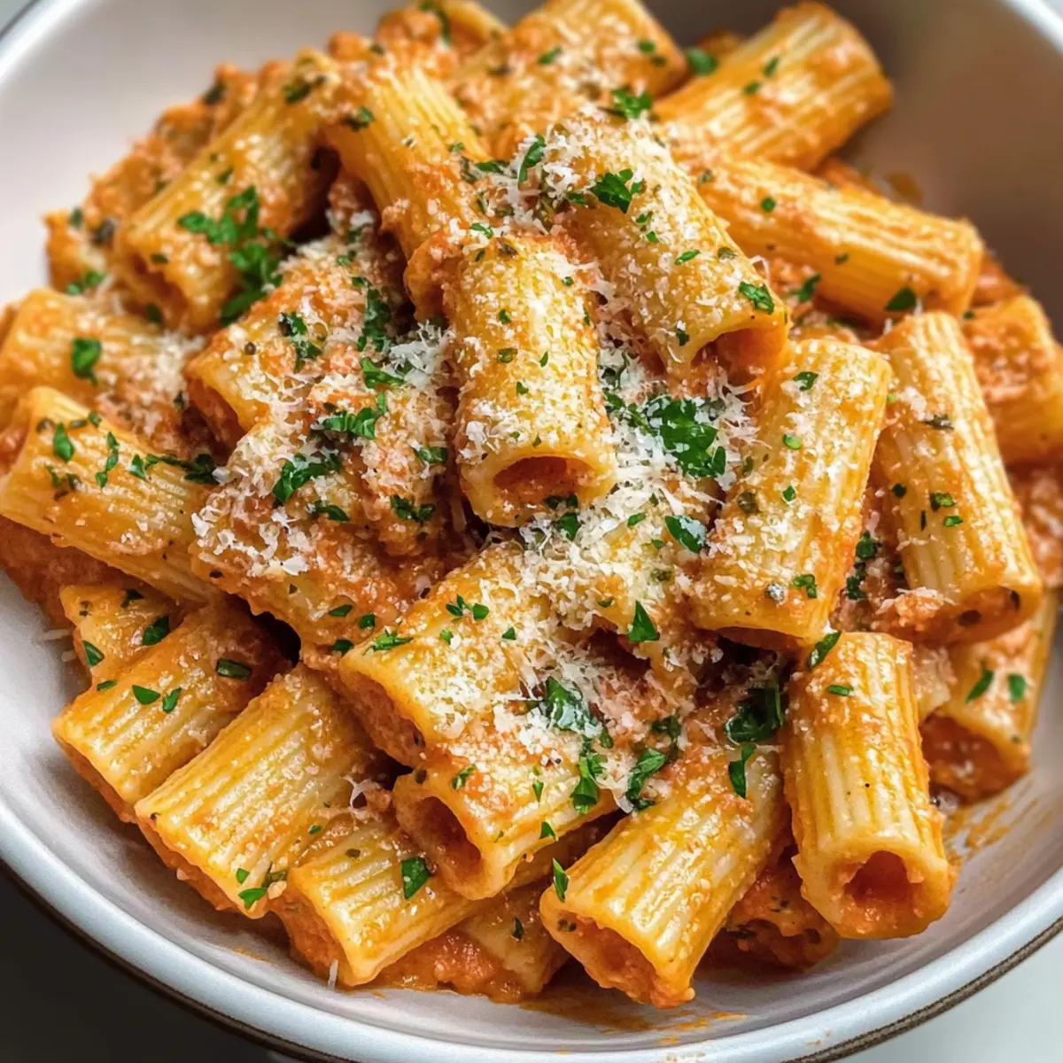 Hüttenkäse Rigatoni für schnelles Wohlfühlessen