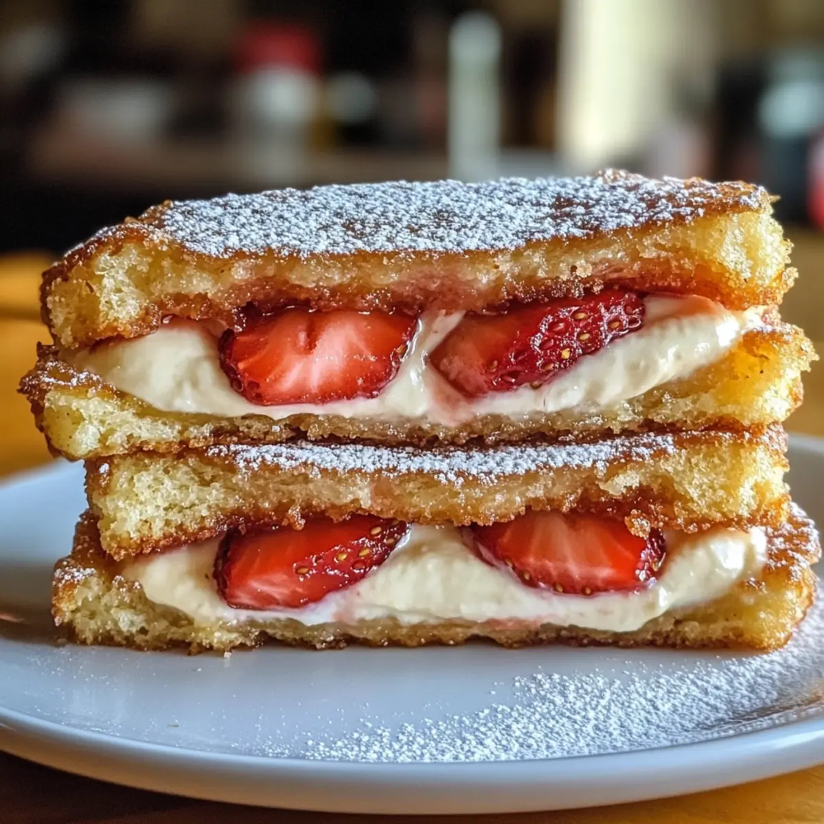 Frittierte Erdbeer-Käsekuchen-Sandwiches selbstgemacht