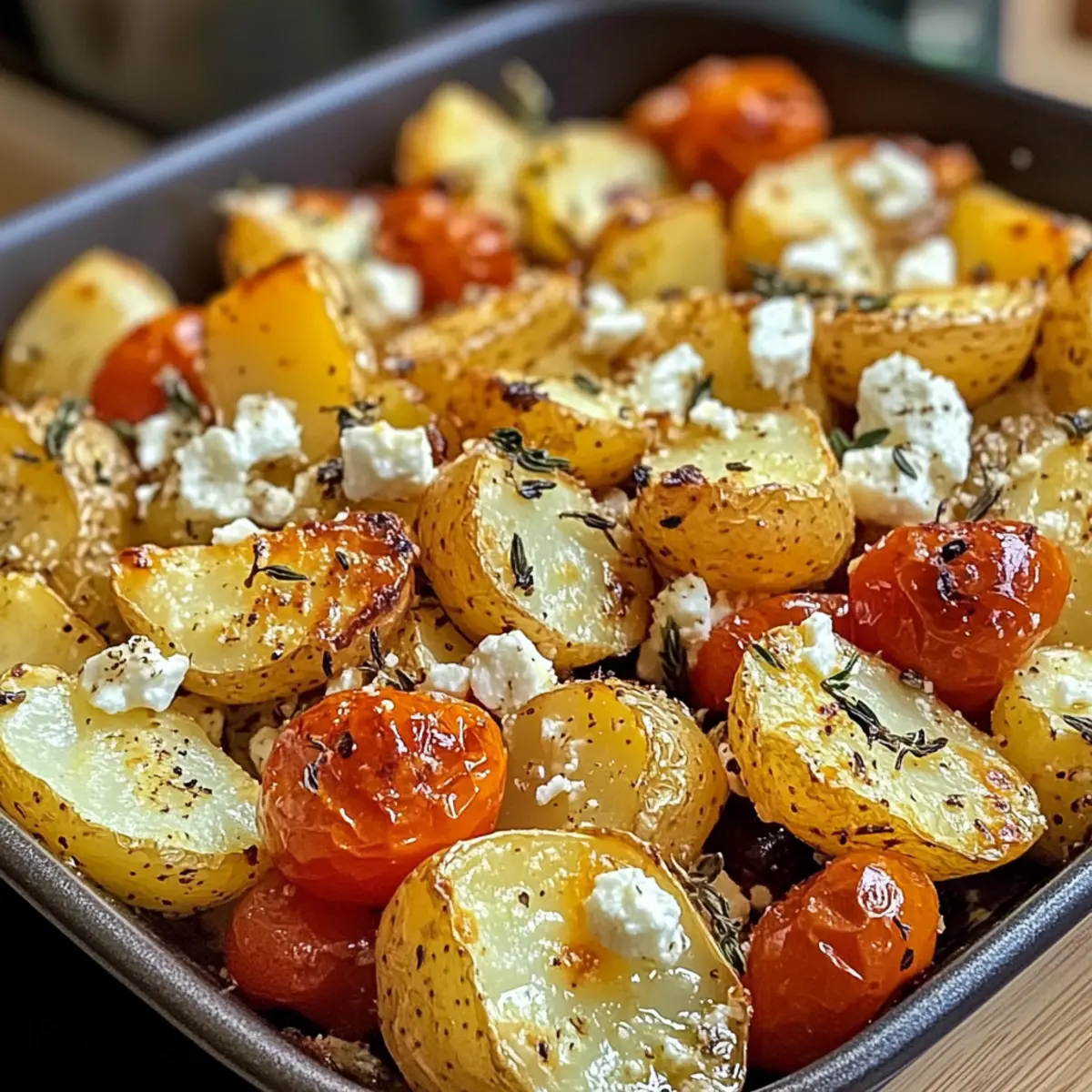 Gesunde gebackene Feta-Kartoffeln für jeden Tag