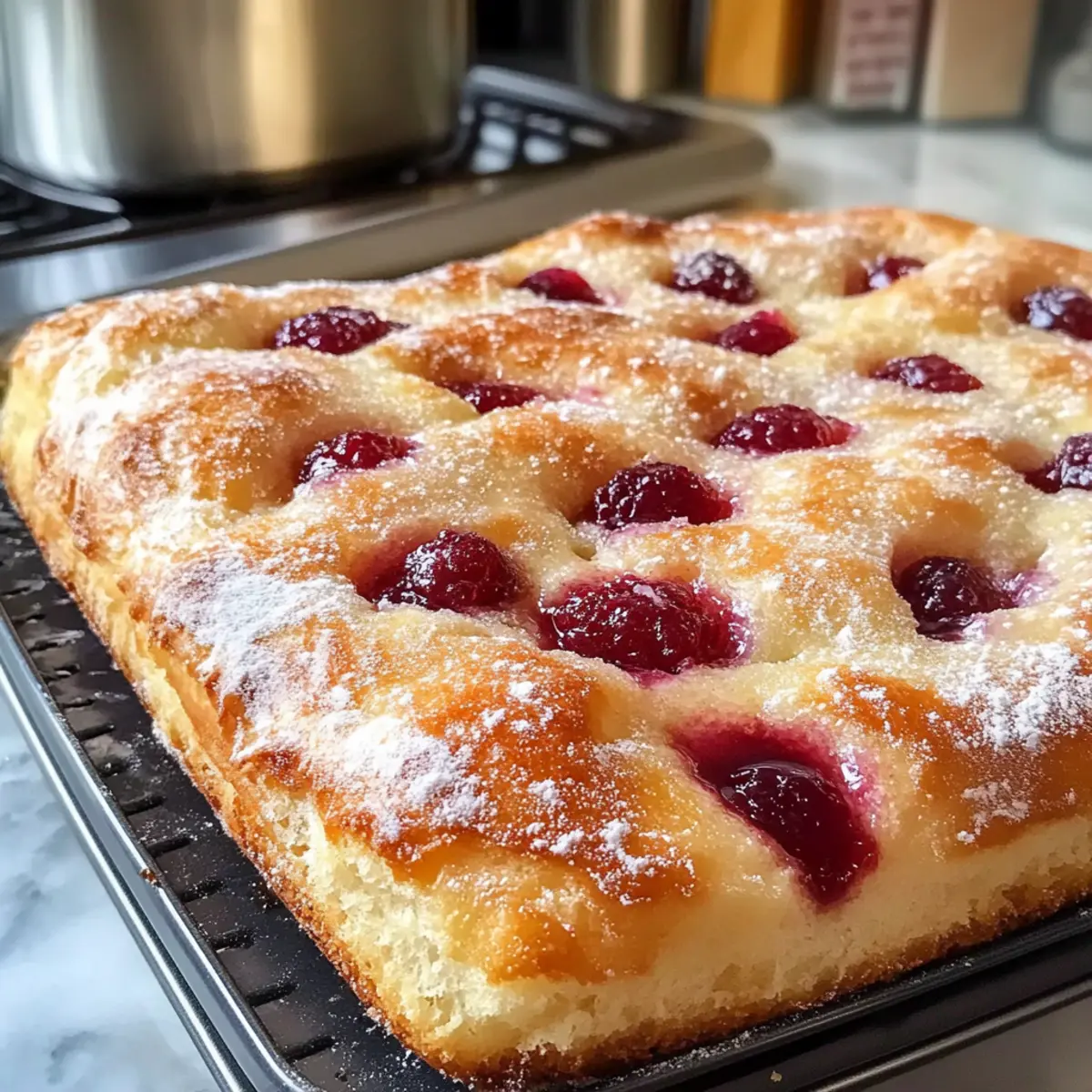 Hausgemachter Marmelade-Donut-Focaccia für Perfekte Frühstücksfreude