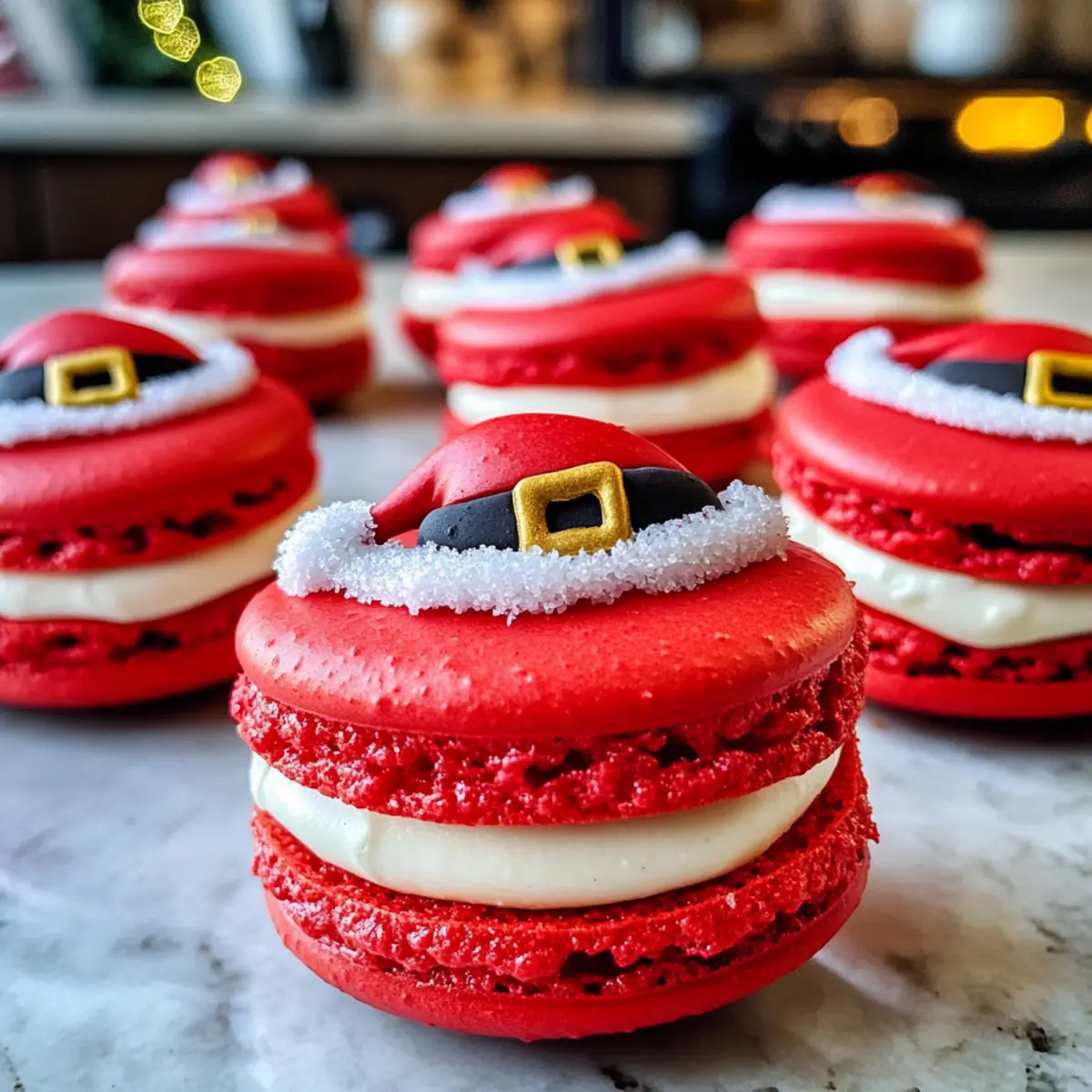 Santa Claus Macarons für die festliche Saison