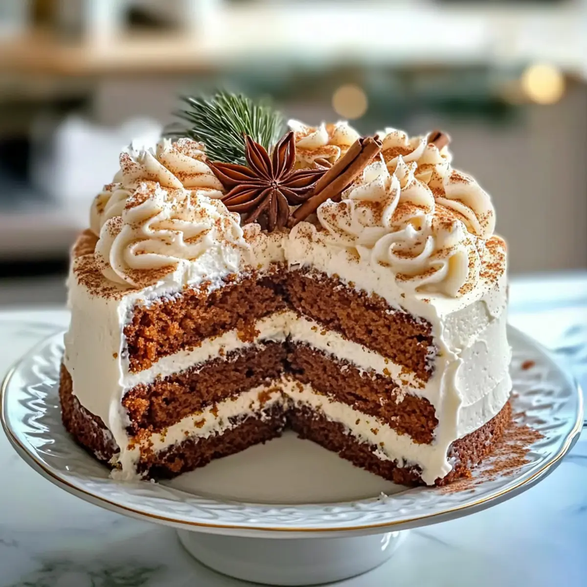 Gewürzter Lebkuchenkranzkuchen für festliche Stimmung