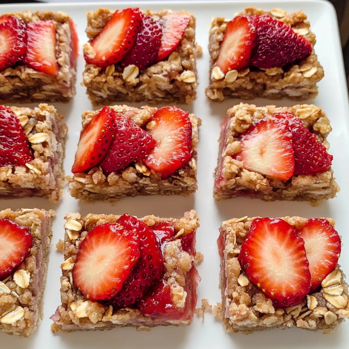 Erdbeer Haferflocken Riegel für gesunde Snacks