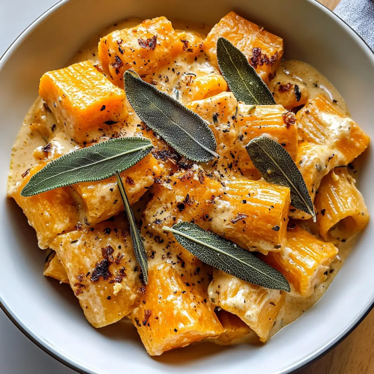 Süßkartoffel Ziegenkäse Salbei Pasta genießen