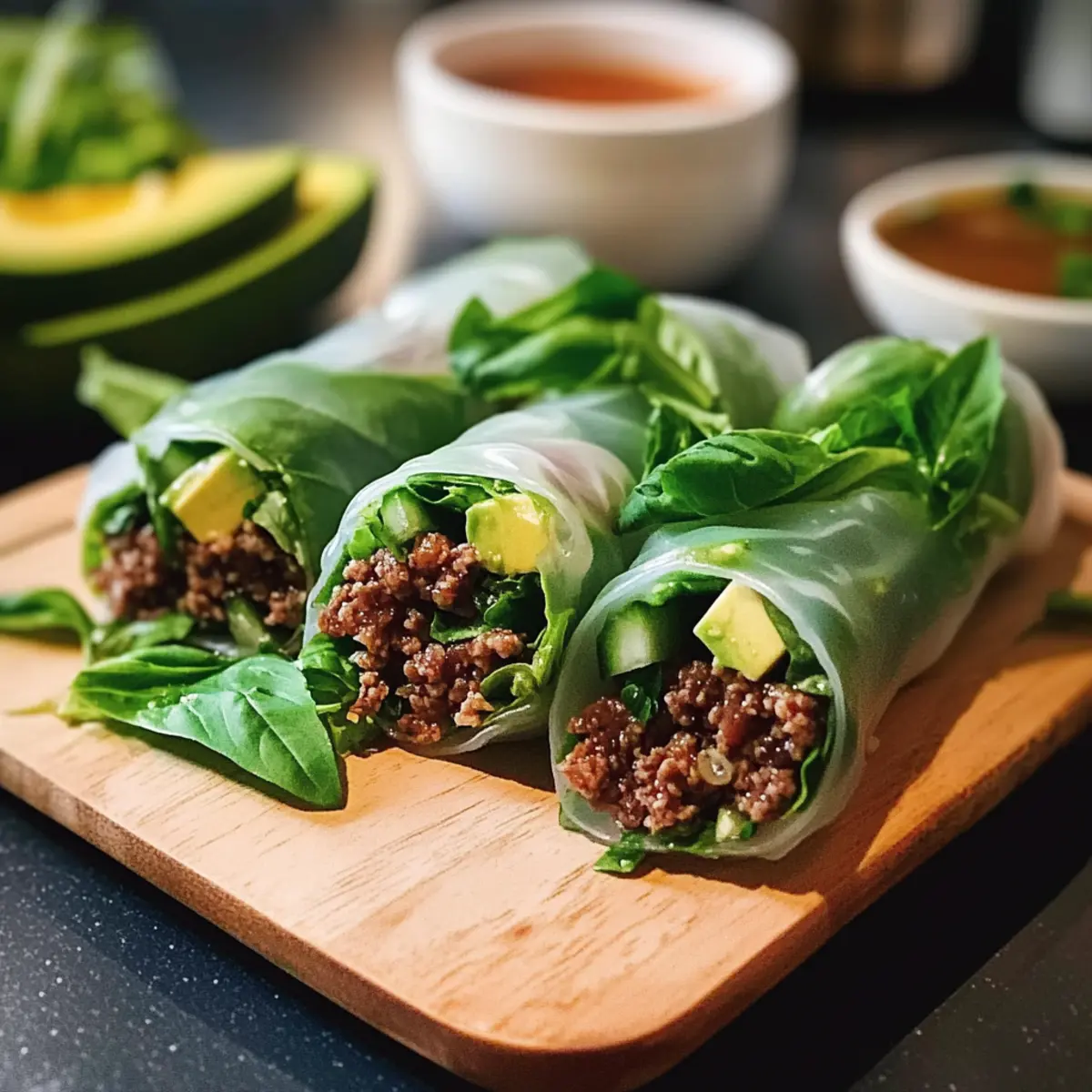 Thai-Basilikum-Rinderrollen für ein schnelles Abendessen