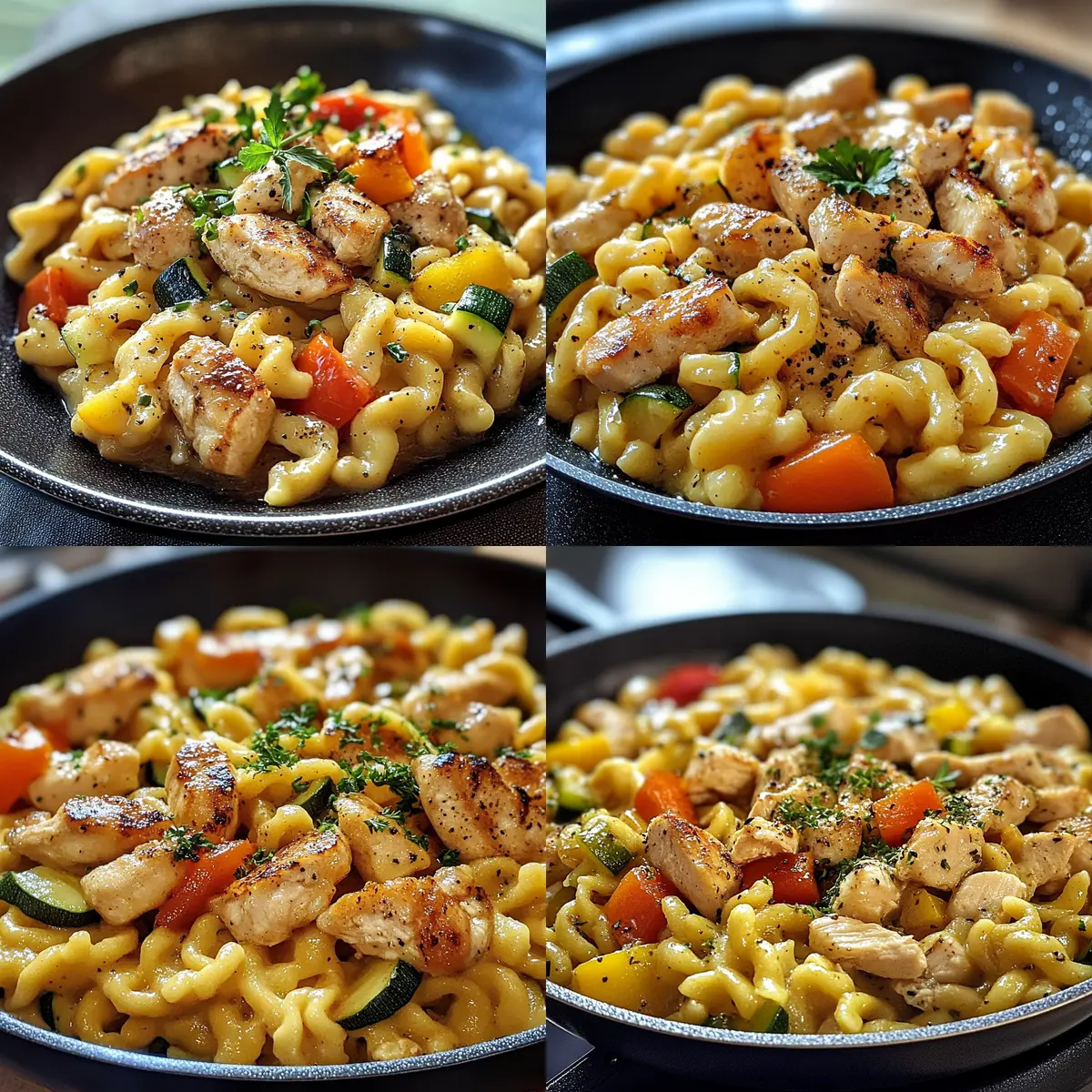 Köstliche Spätzle-Pfanne mit Hähnchen & Gemüse